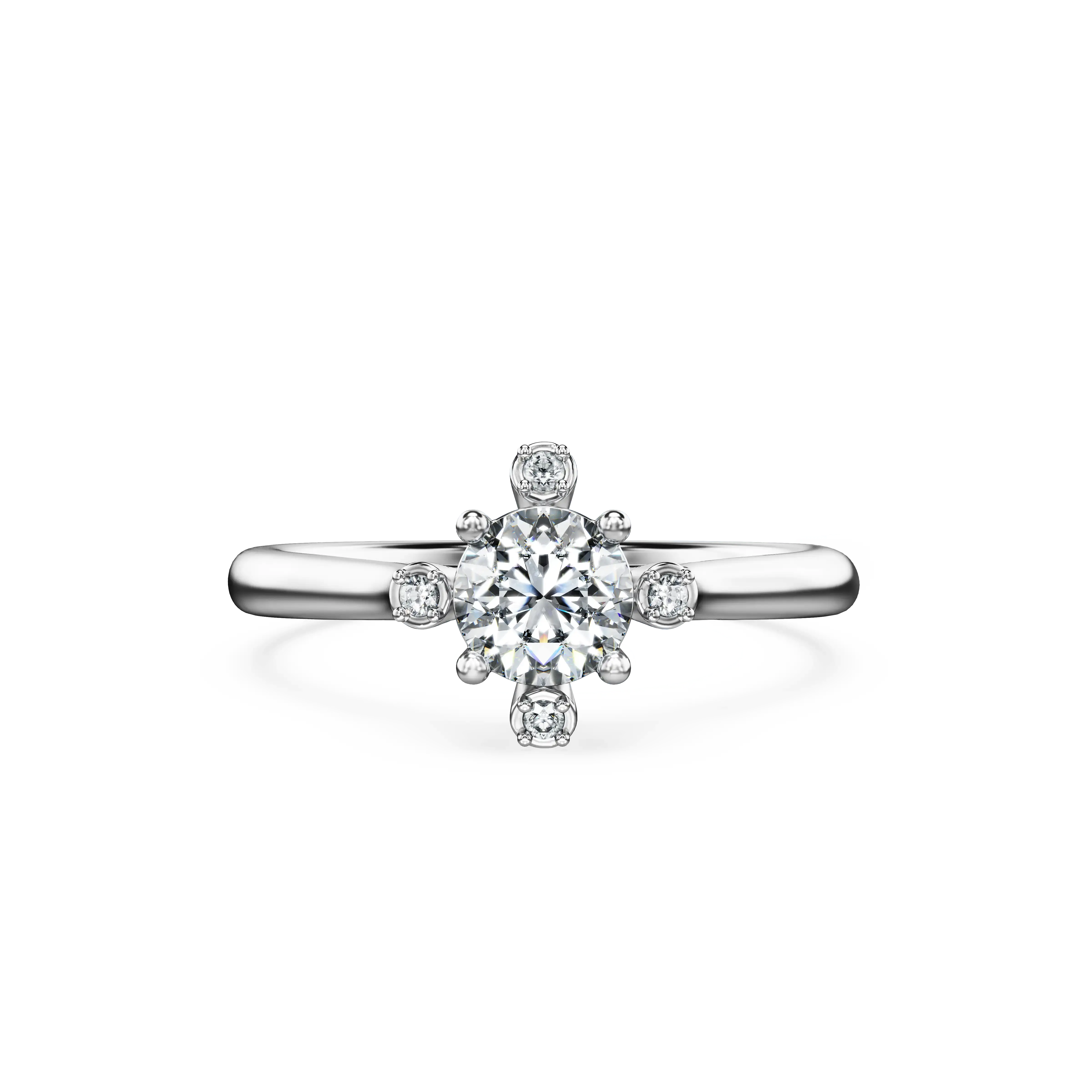 Galaxy ring Lab-grown diamonds 0.5 ct tw/Round shape/14K white gold
