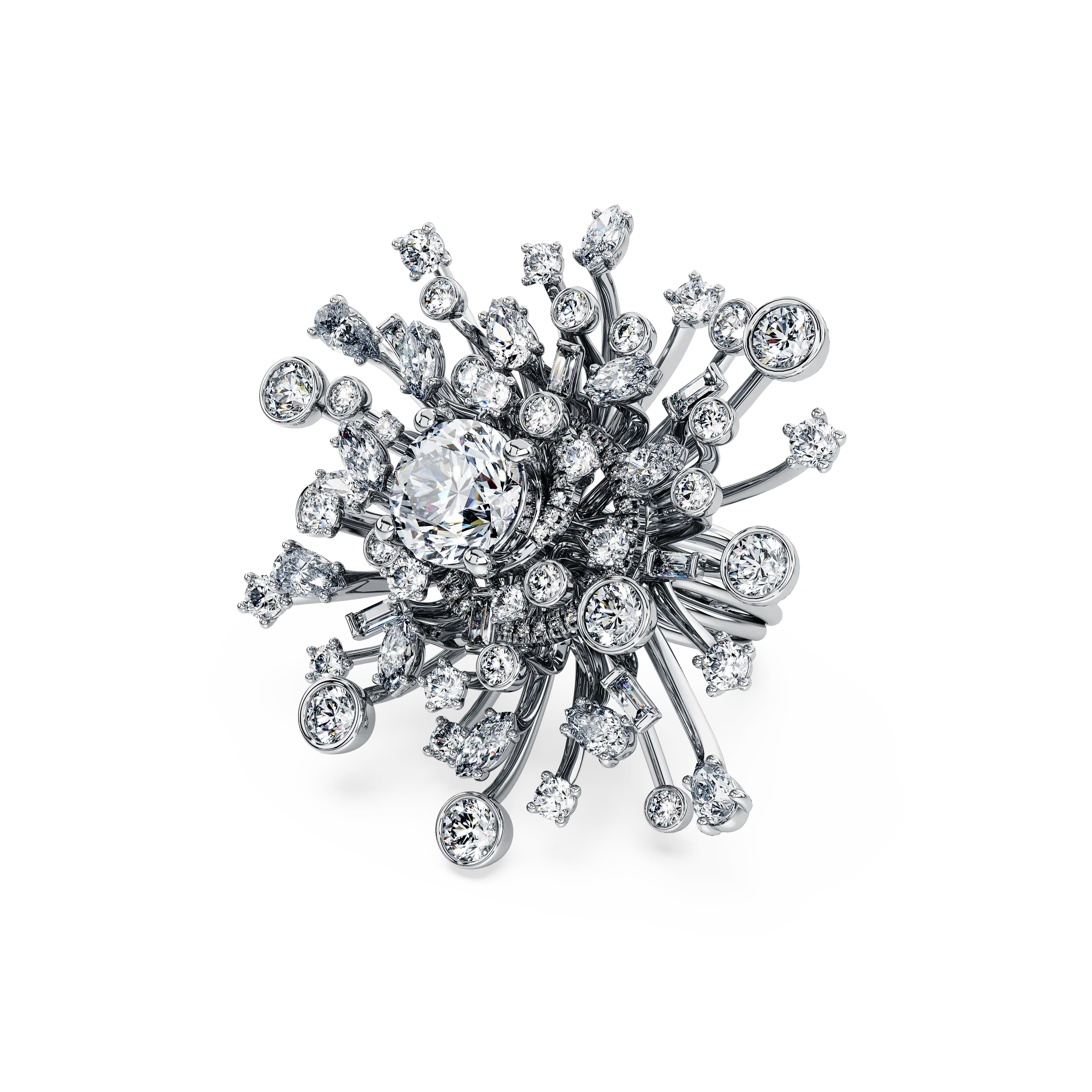 Galaxy ring Lab-grown diamonds 9.5 ct tw/Mixed shapes/18K white gold