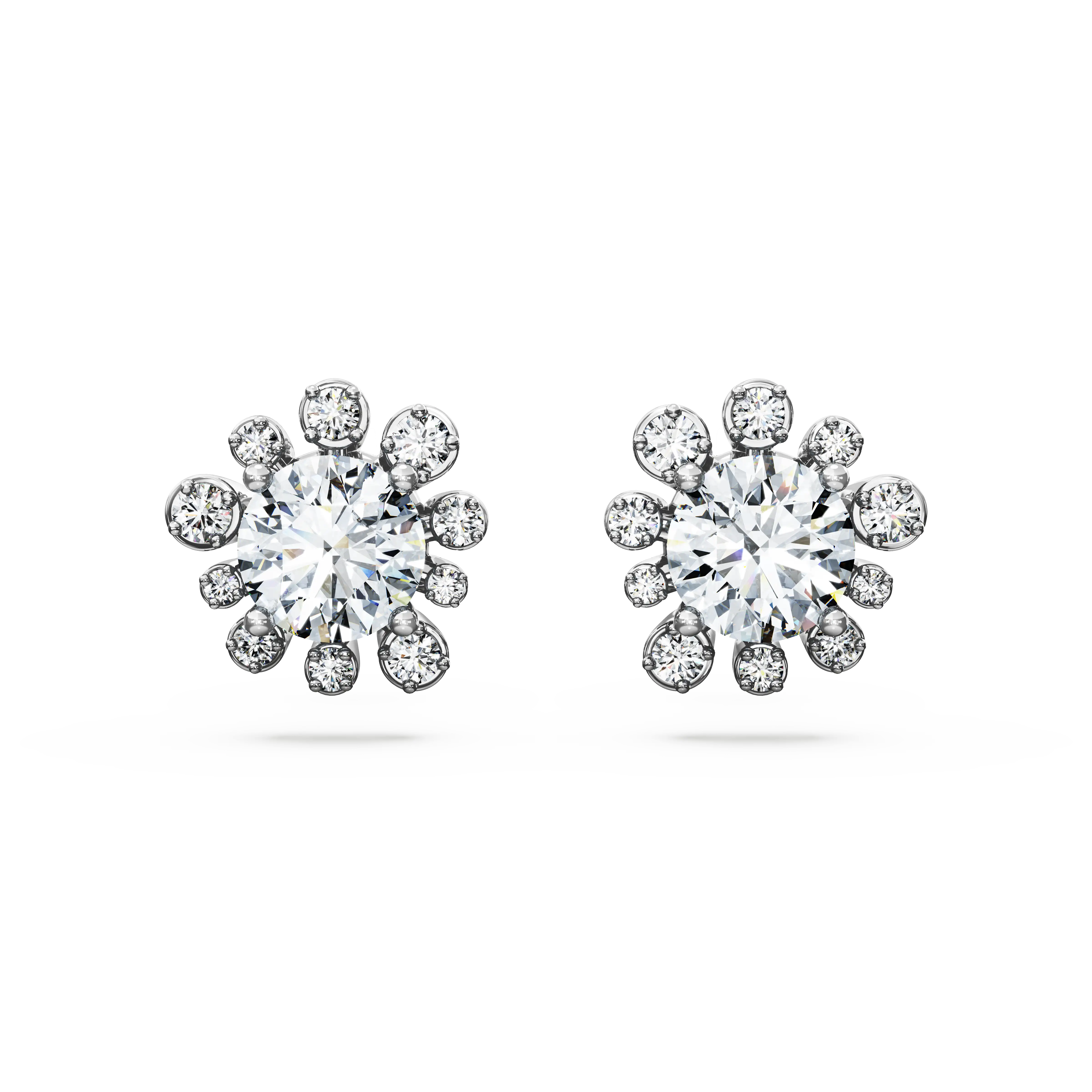 Galaxy stud earrings Lab-grown diamonds 2.3 ct tw/Round shape/14K white gold