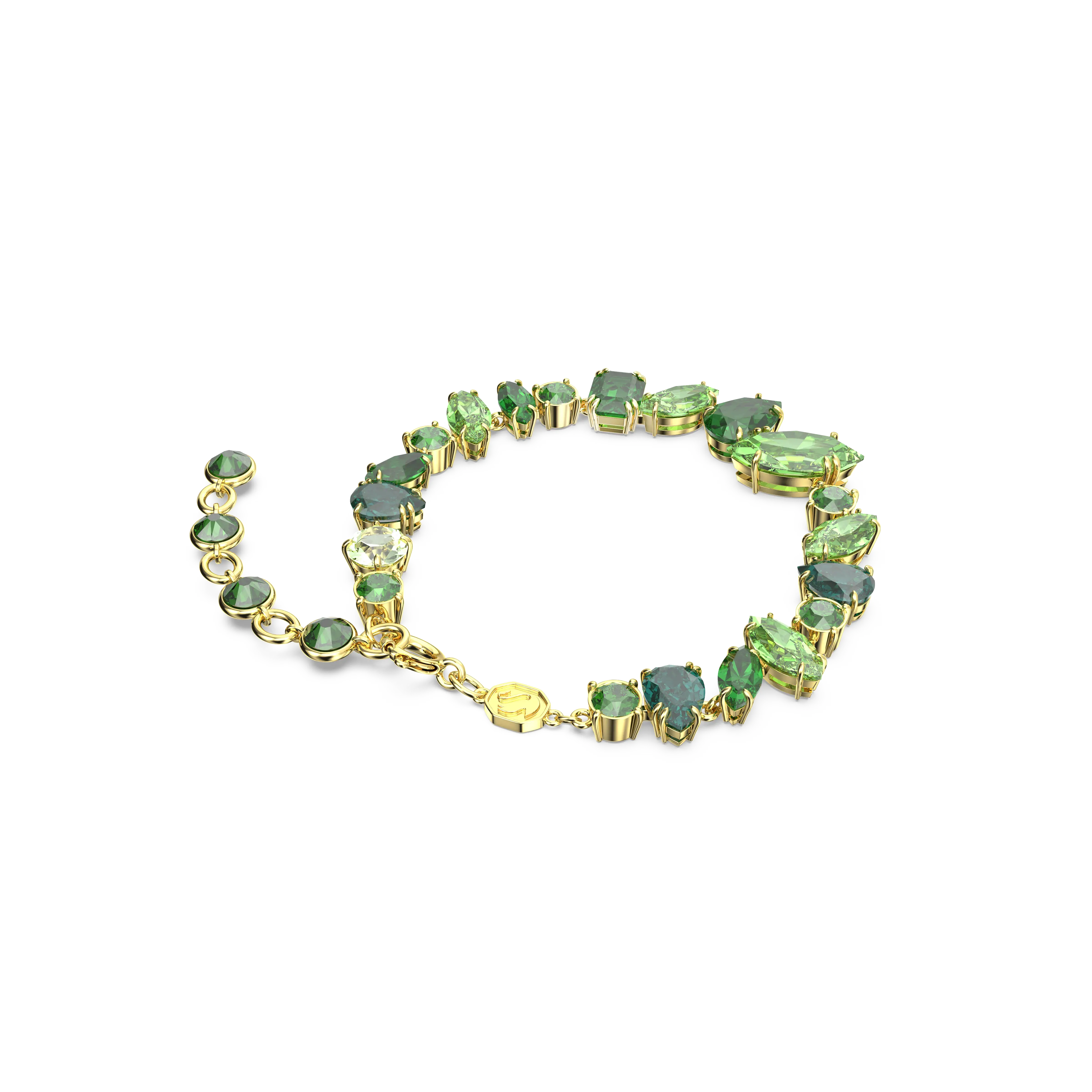 gema-bracelet-mixed-cuts-green-gold-tone-plated-swarovski-5652822-4.webp