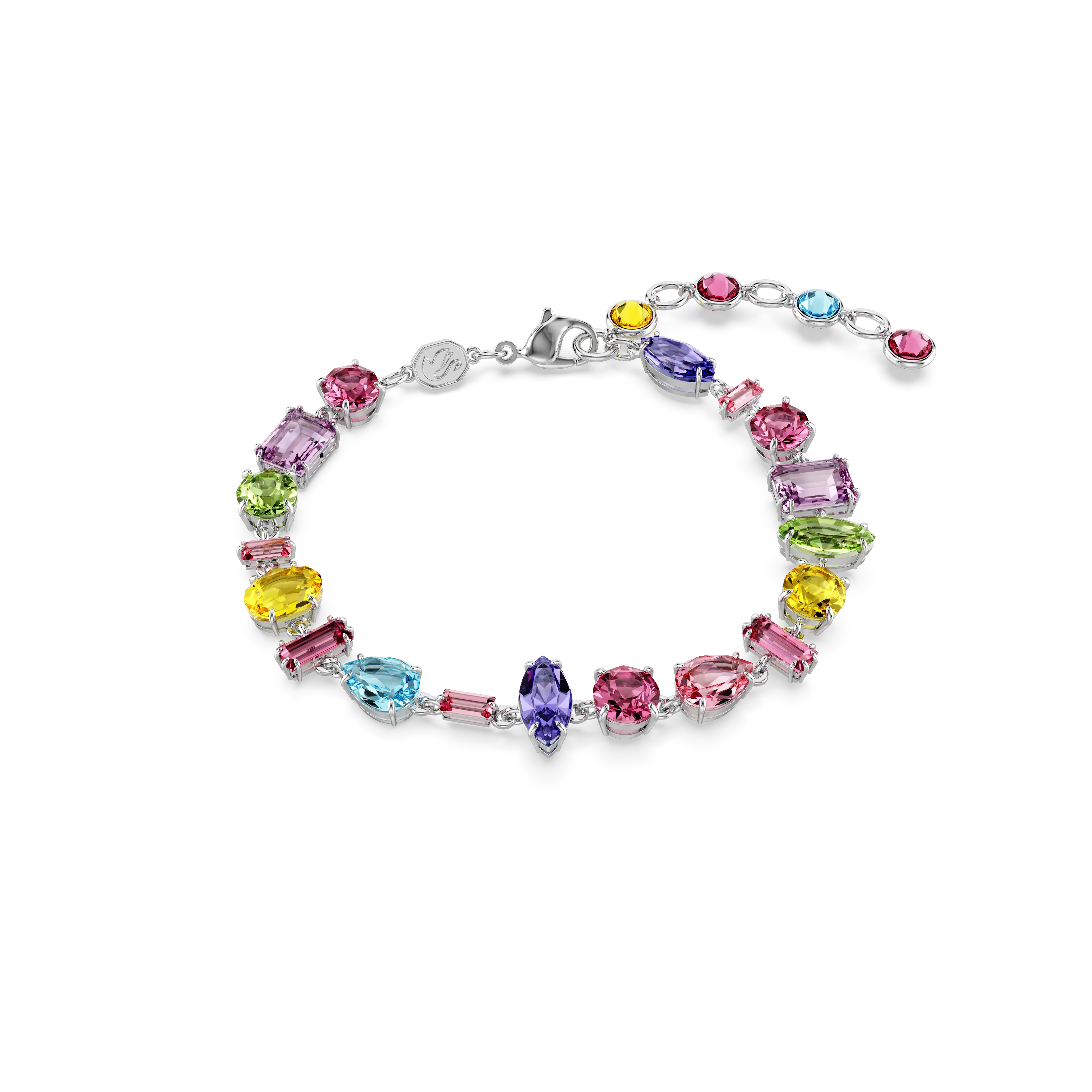 Gema bracelet Mixed cuts/Multicolored/Rhodium plated