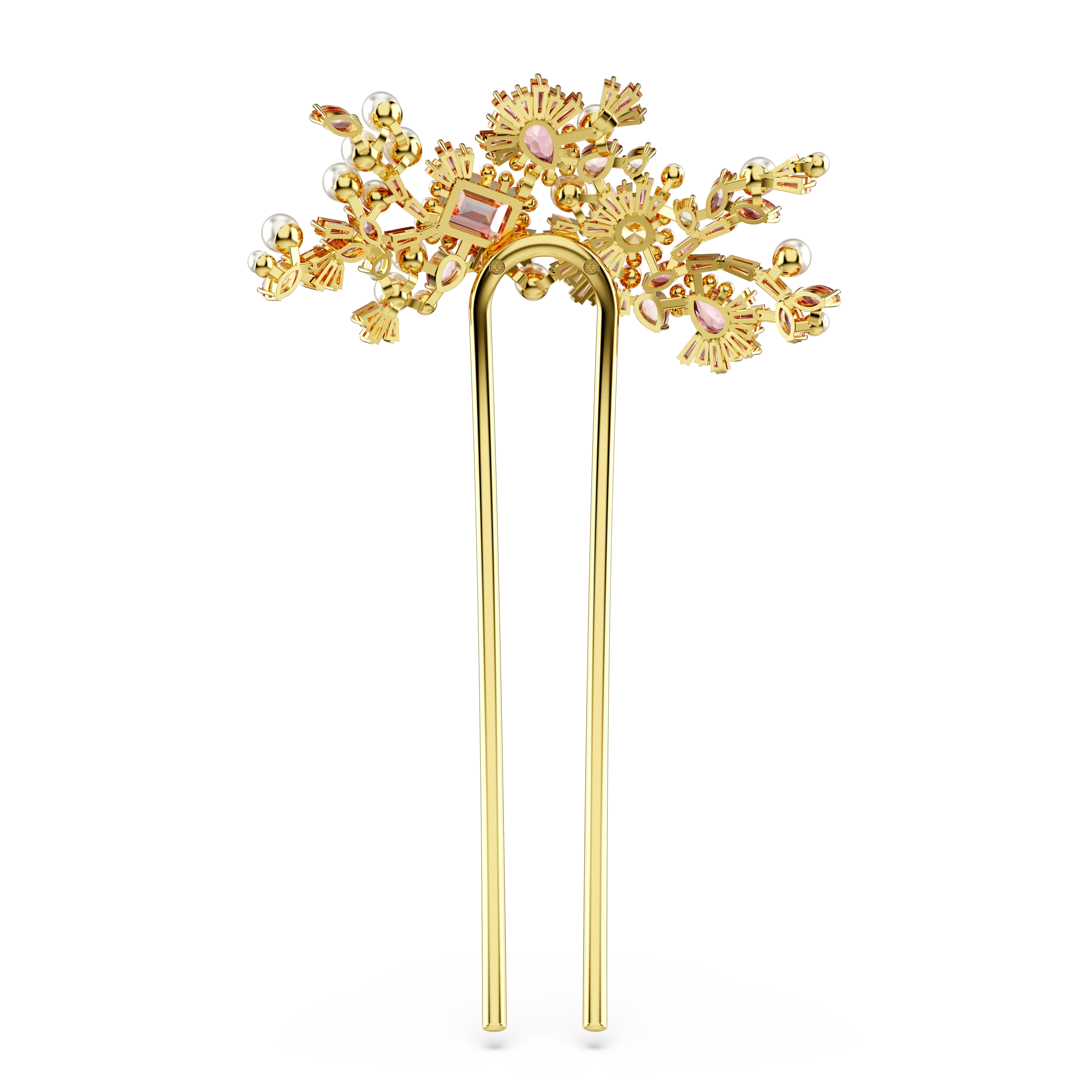 gema-hair-clip-crystal-pearl-mixed-cuts-flower-pink-gold-tone-plated-swarovski-5689051-4.webp