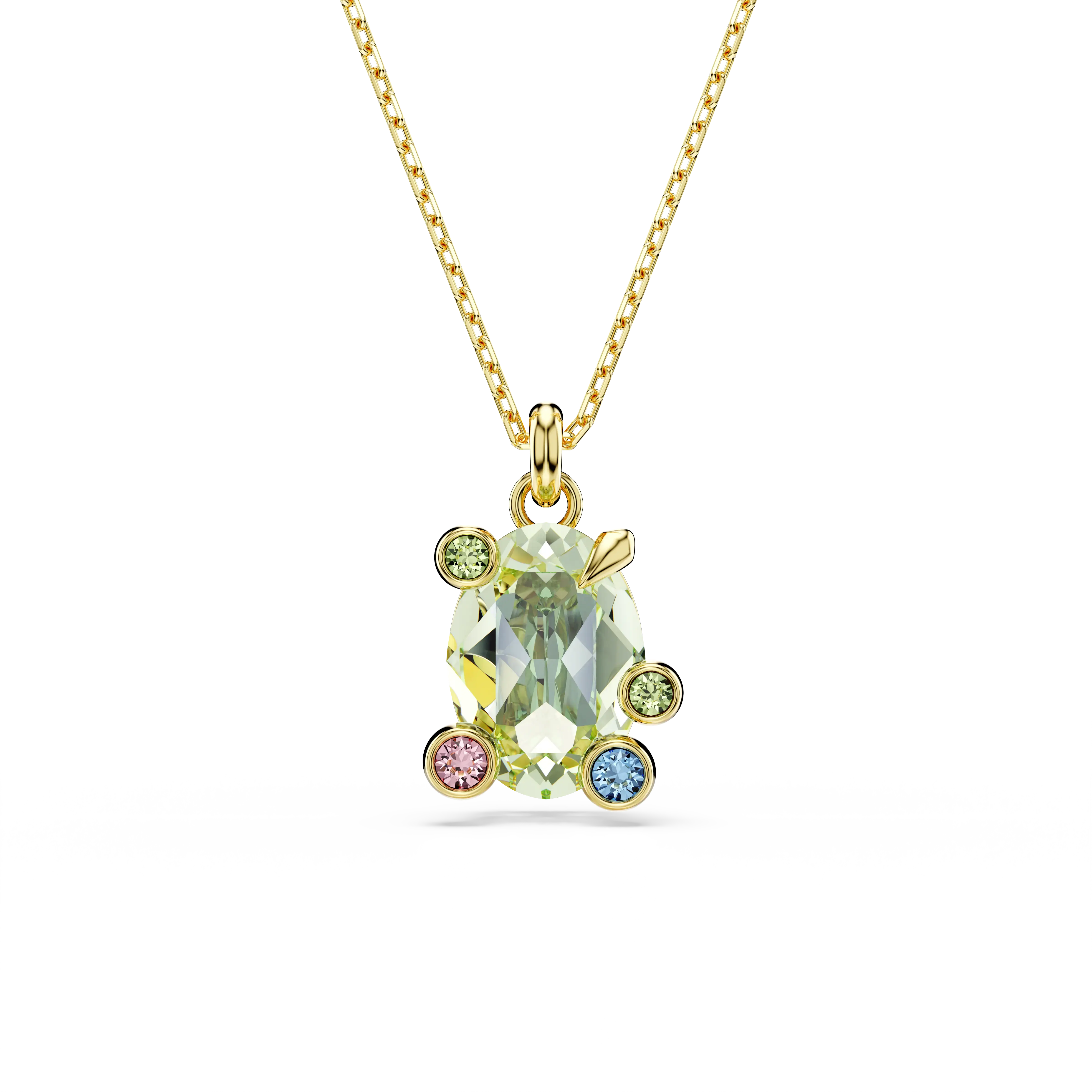 Gema pendant Mixed cuts/Multicolored/Gold-tone plated