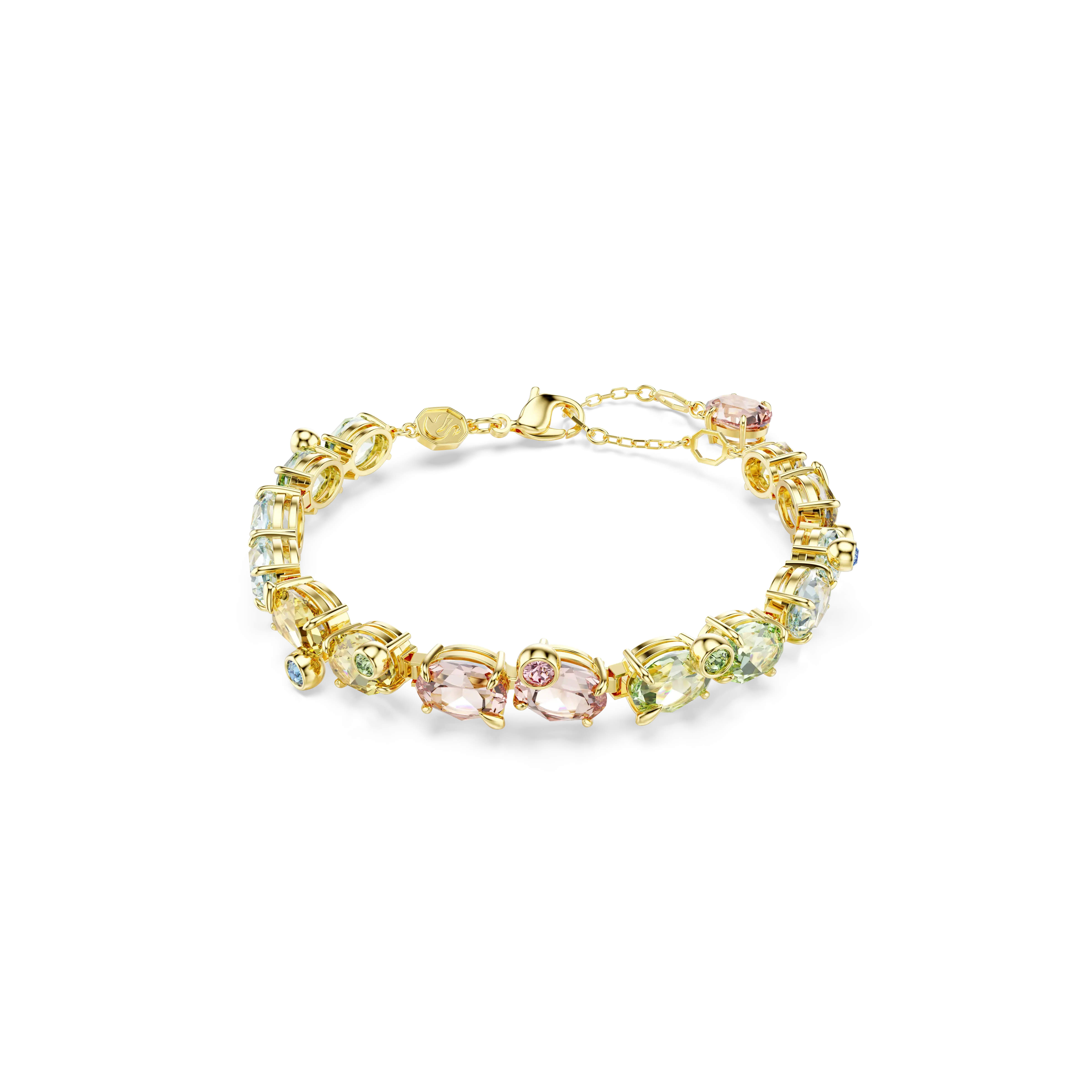 Gema Tennis bracelet Mixed cuts/Multicolored/Gold-tone plated