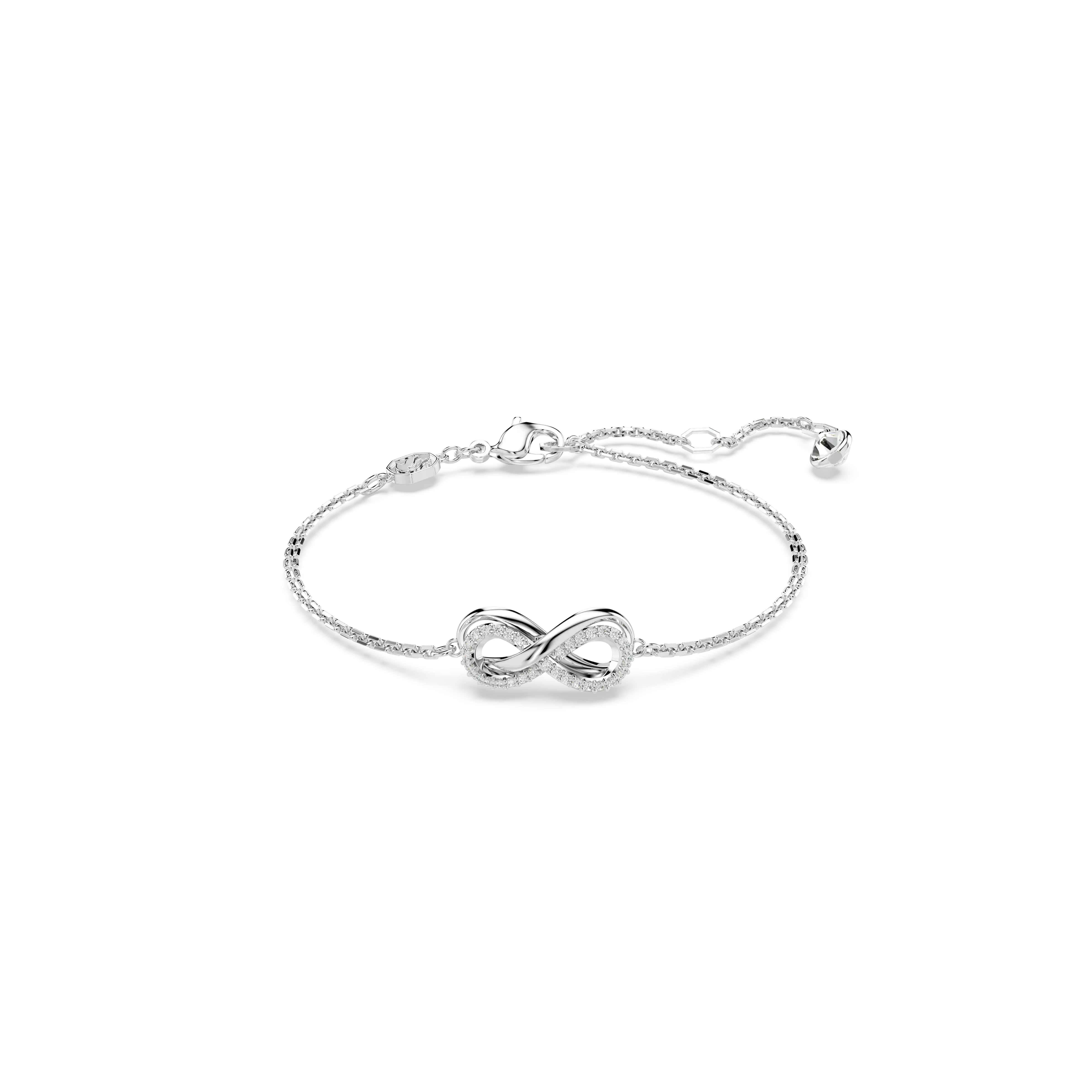 Hyperbola bracelet Infinity/White/Rhodium plated