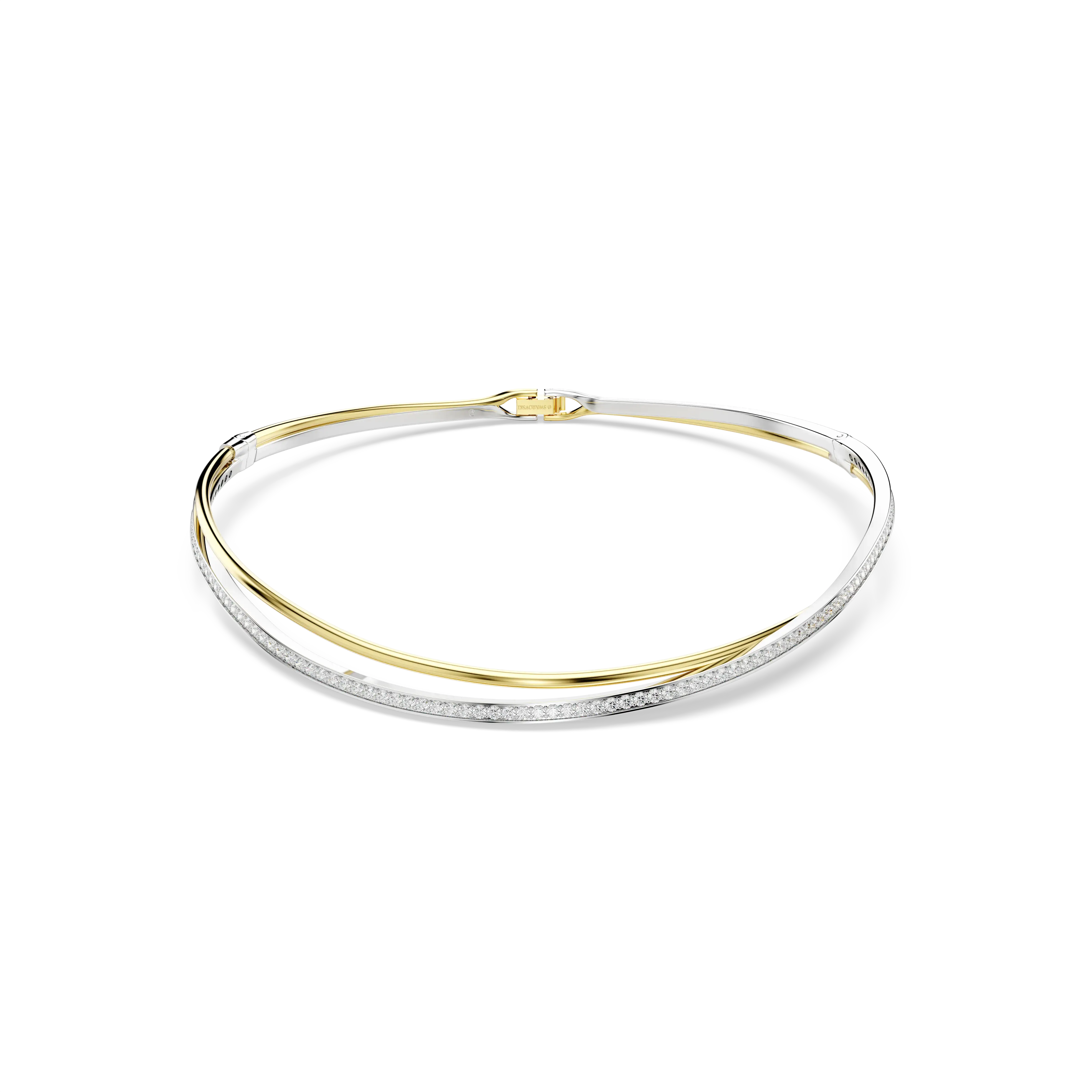 Hyperbola choker Round cut/White/Mixed metal finish