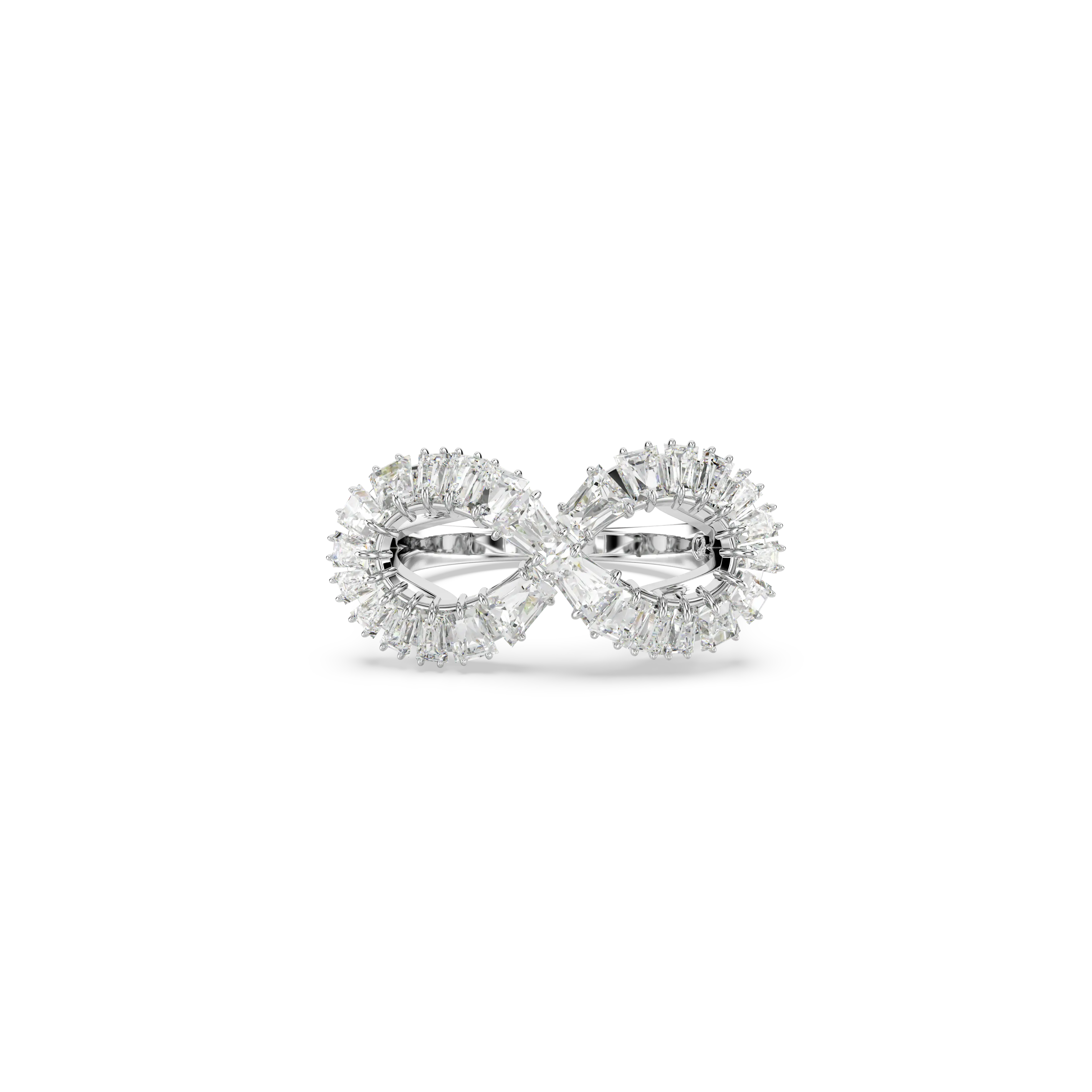 Hyperbola cocktail ring Infinity/White/Rhodium plated