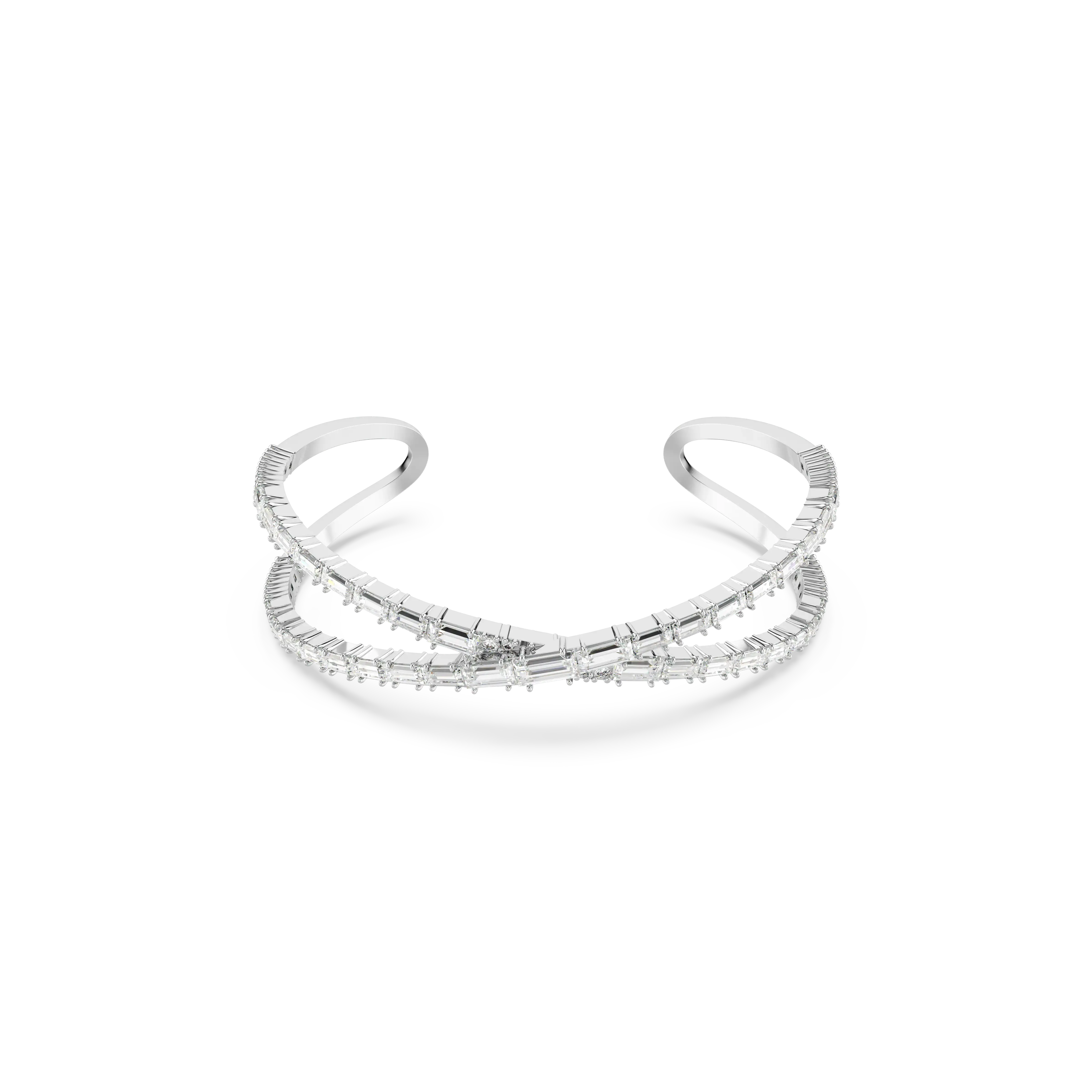 Hyperbola cuff Infinity/White/Rhodium plated