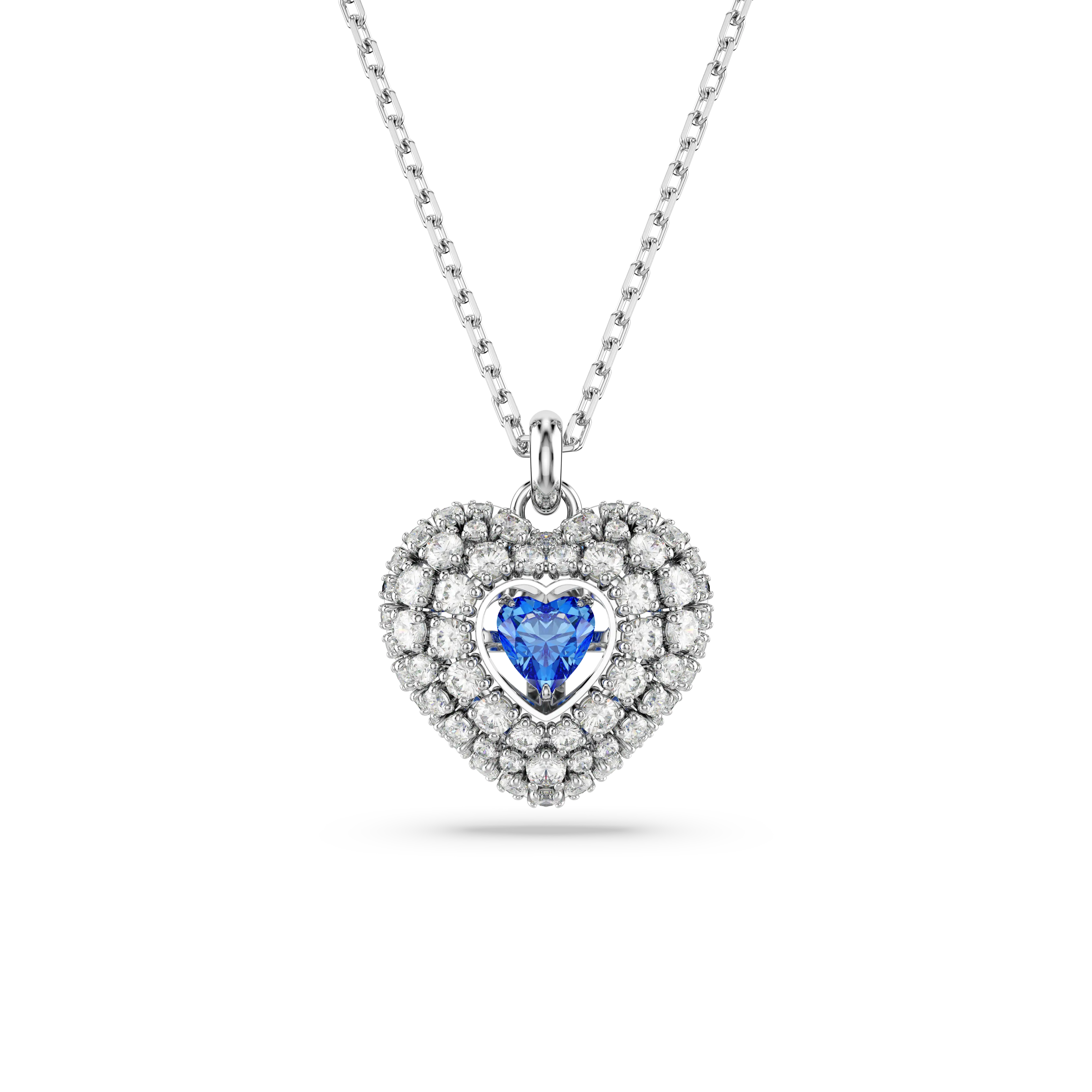 Hyperbola pendant Heart/Blue/Rhodium plated