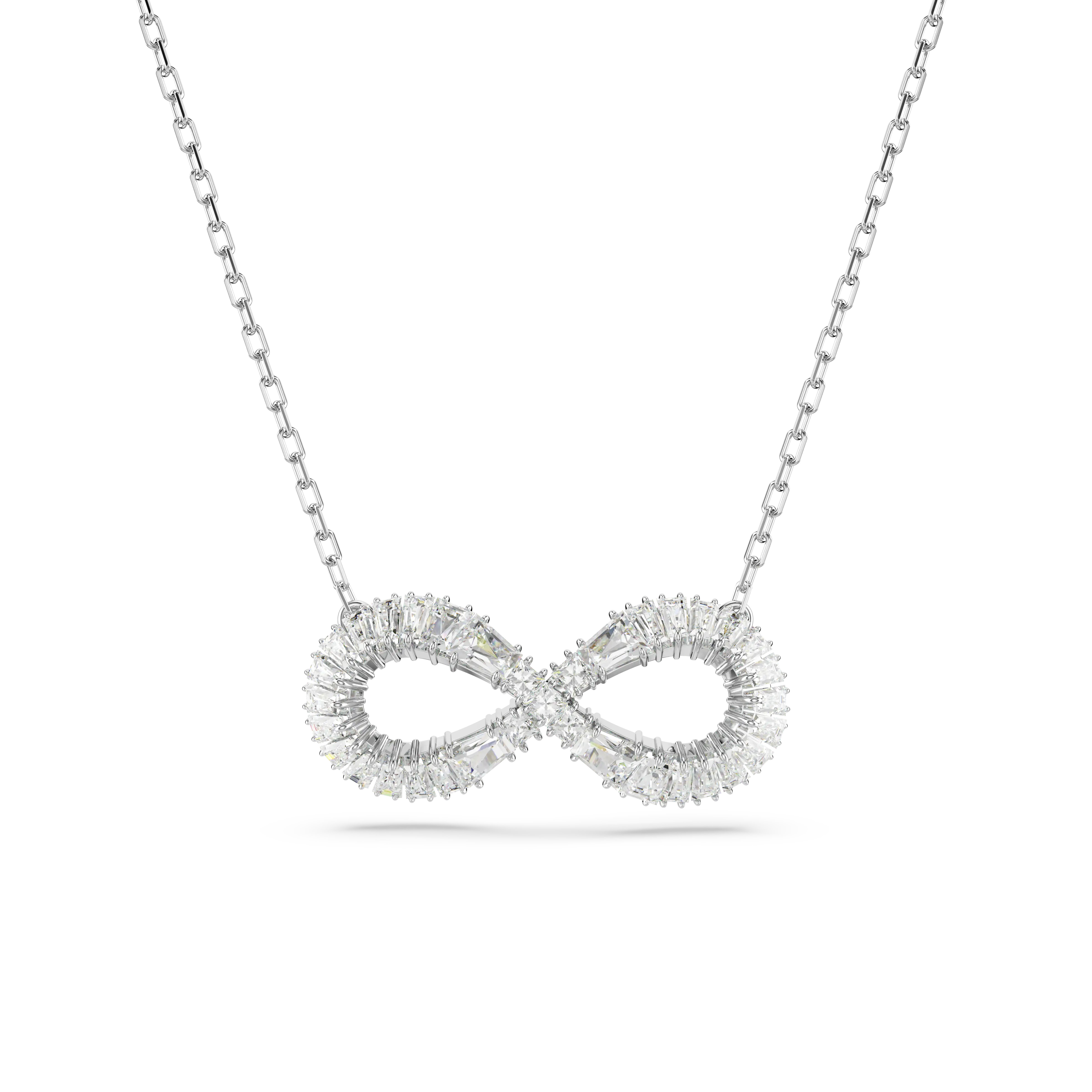 Hyperbola pendant Infinity/White/Rhodium plated