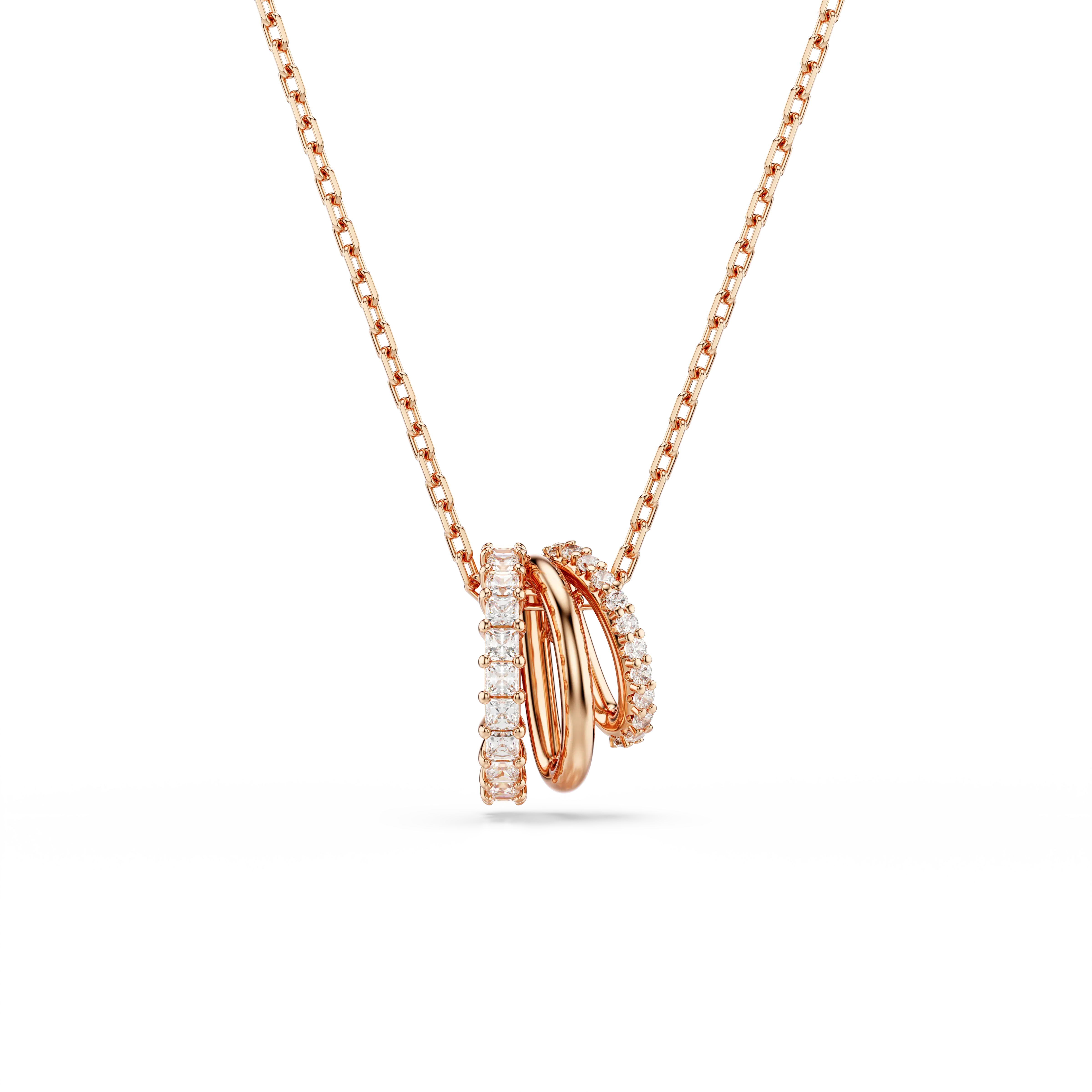 Hyperbola pendant Mixed cuts/White/Rose gold-tone plated
