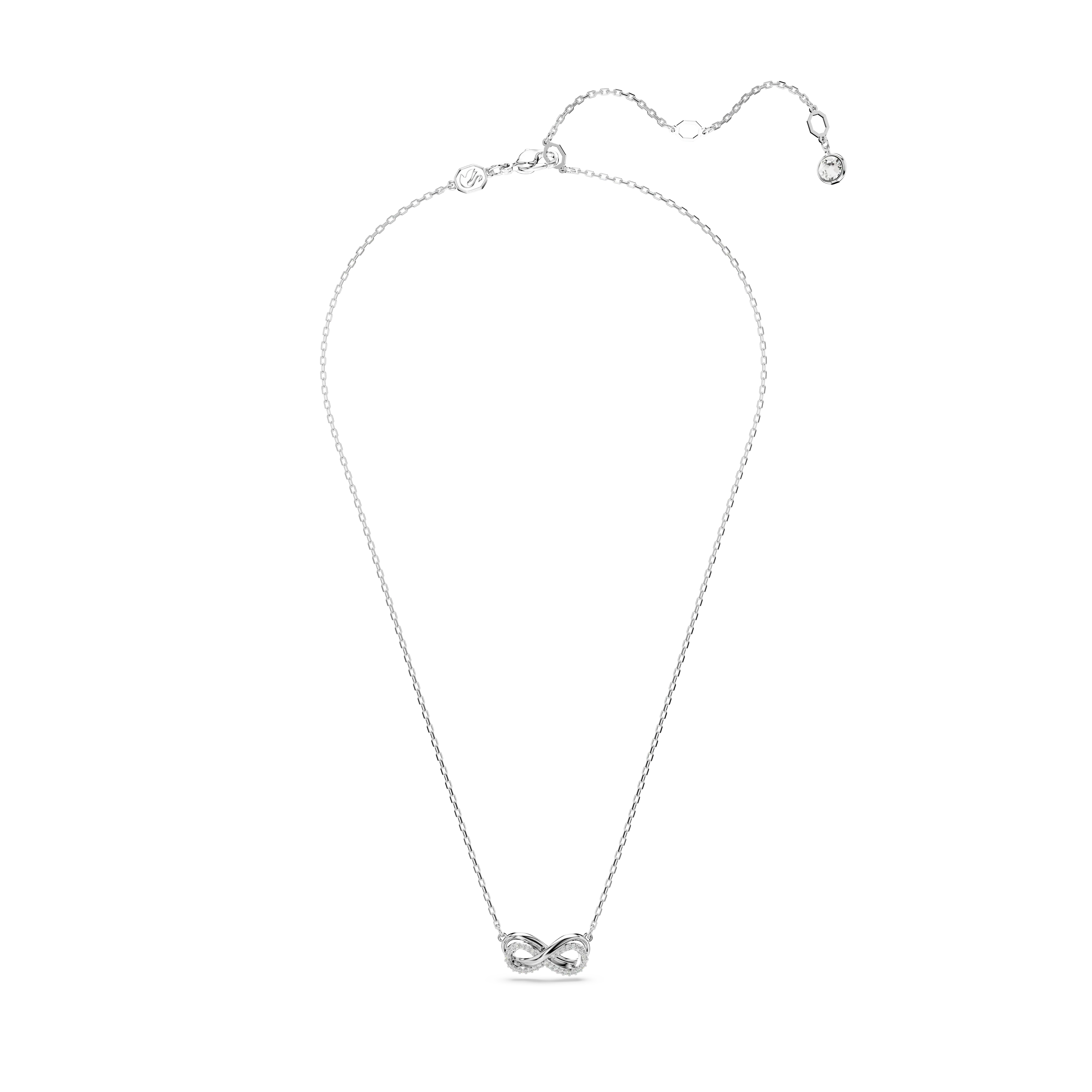 Hyperbola pendant Pavé/Infinity/White/Rhodium plated
