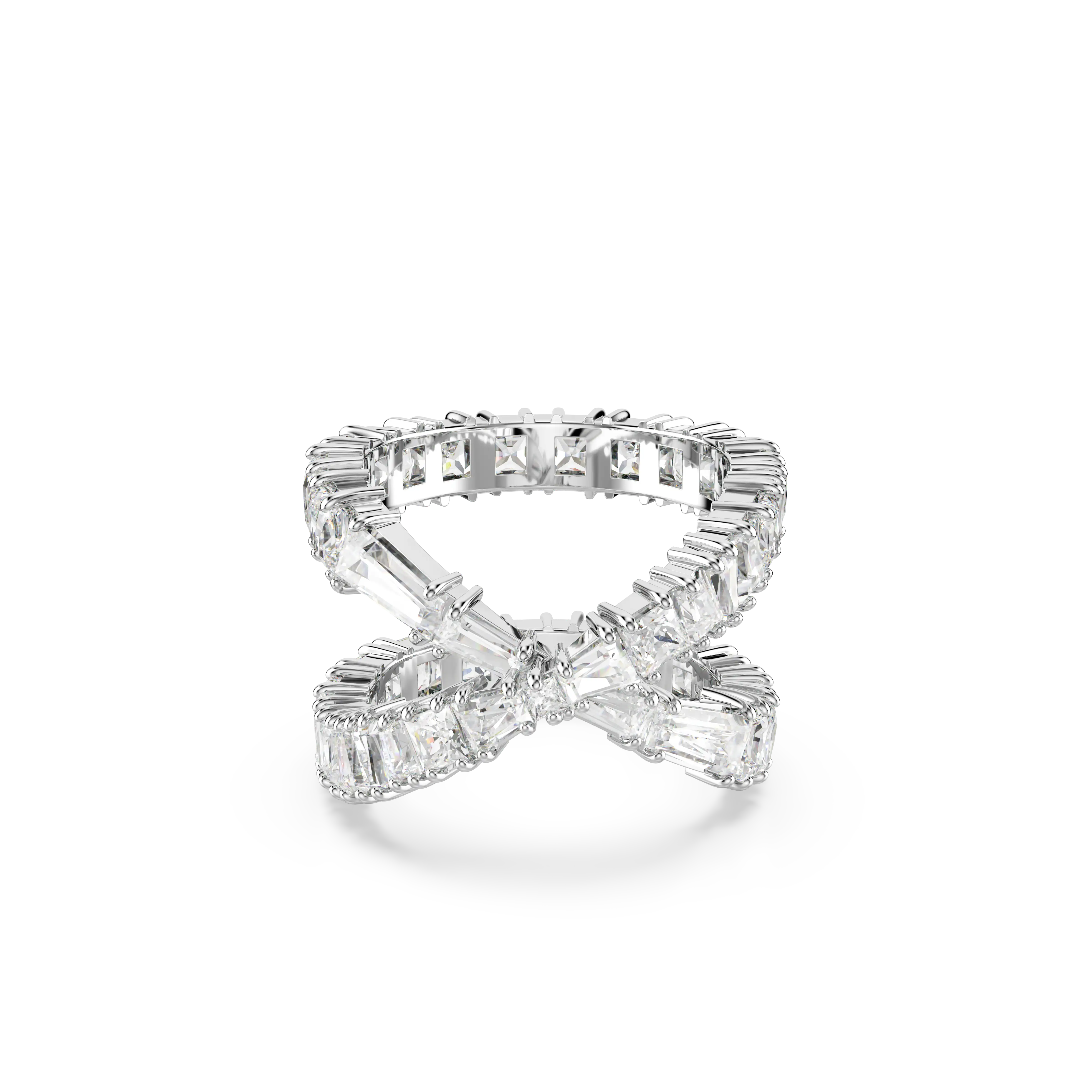 Hyperbola ring Infinity/White/Silver-tone finish