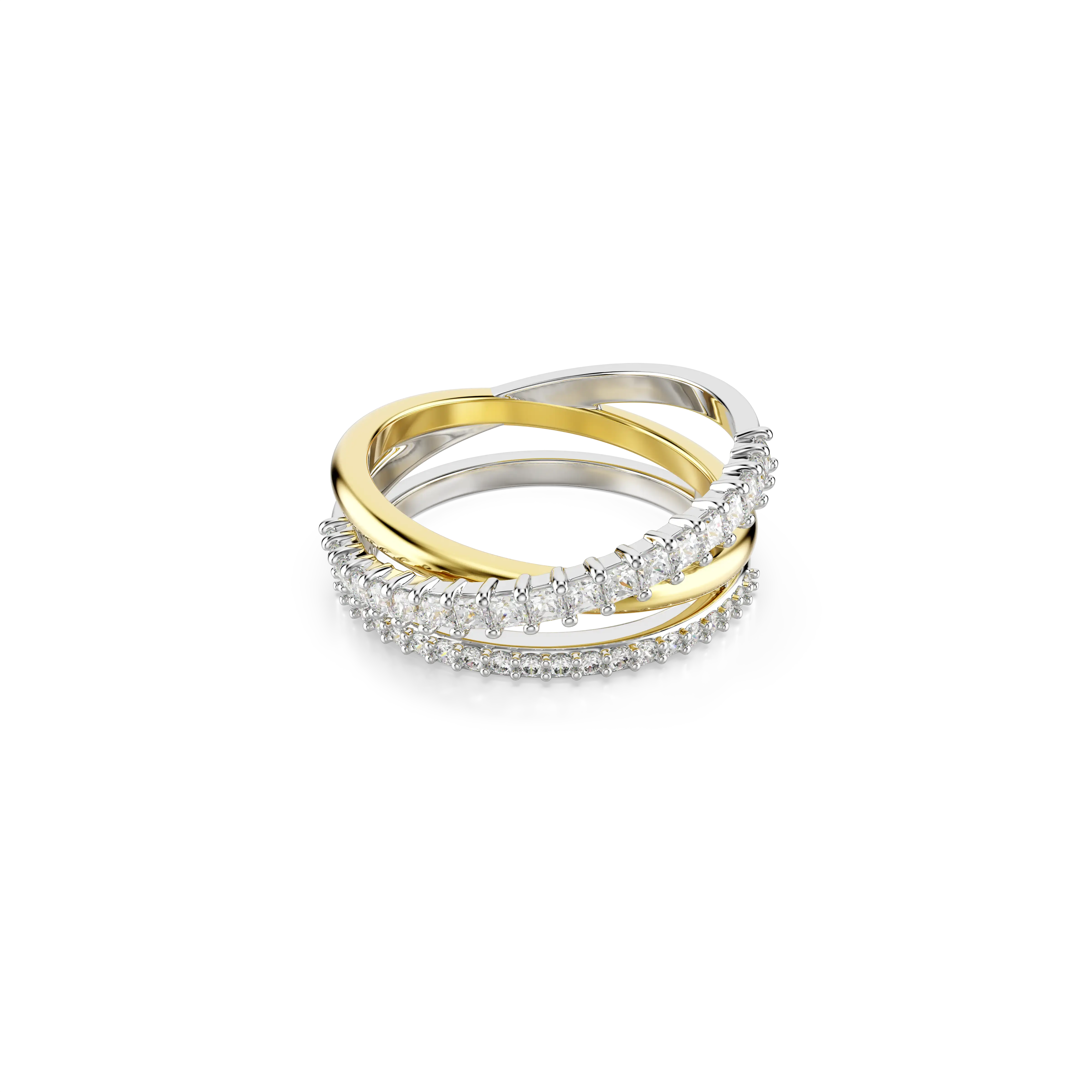 Hyperbola ring Mixed cuts/White/Mixed metal finish