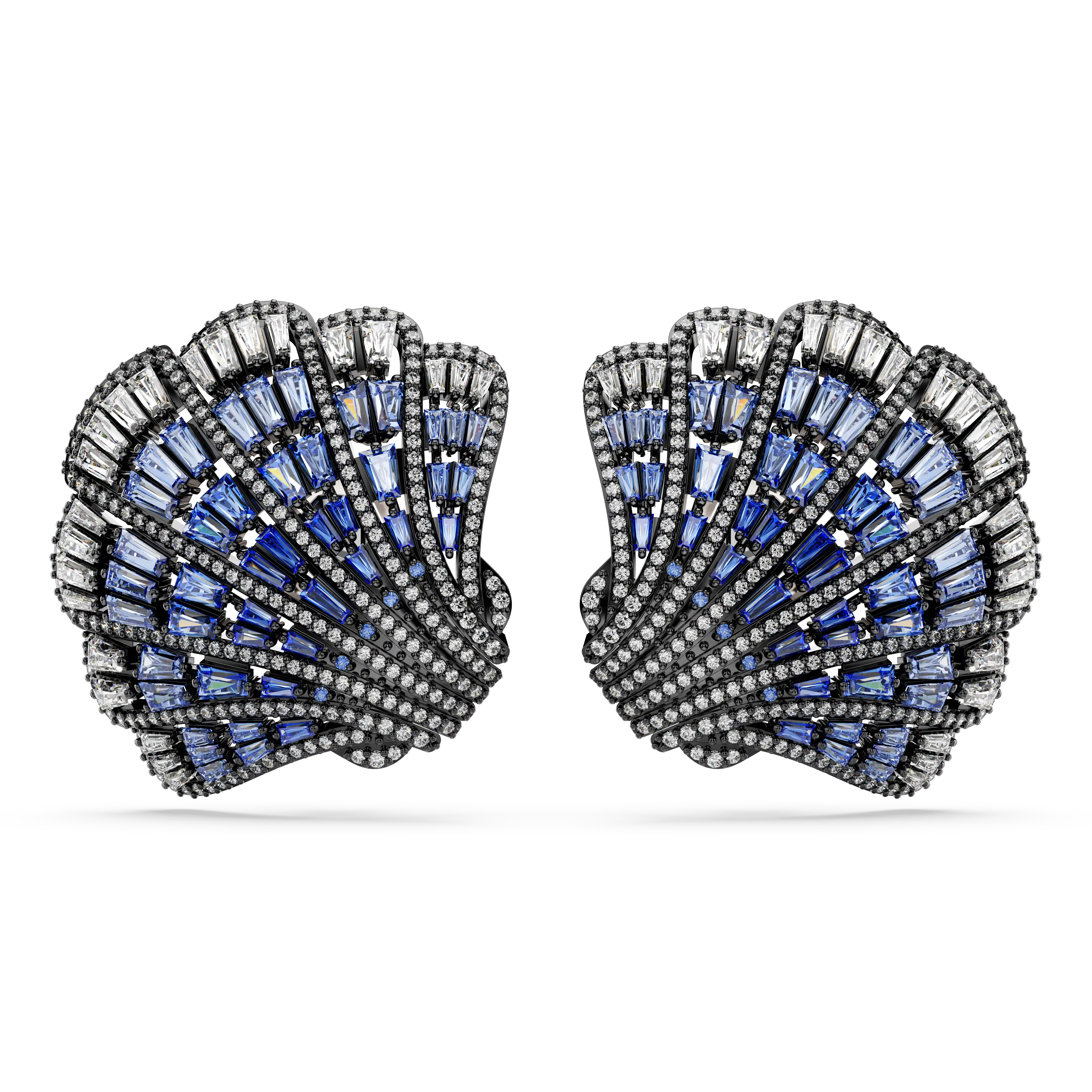 Idyllia clip earrings Shell/Blue/Mixed metal finish