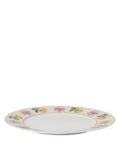 Idyllia dinner plate Porcelain/Crystal print motif/Lily citron/Multicolored