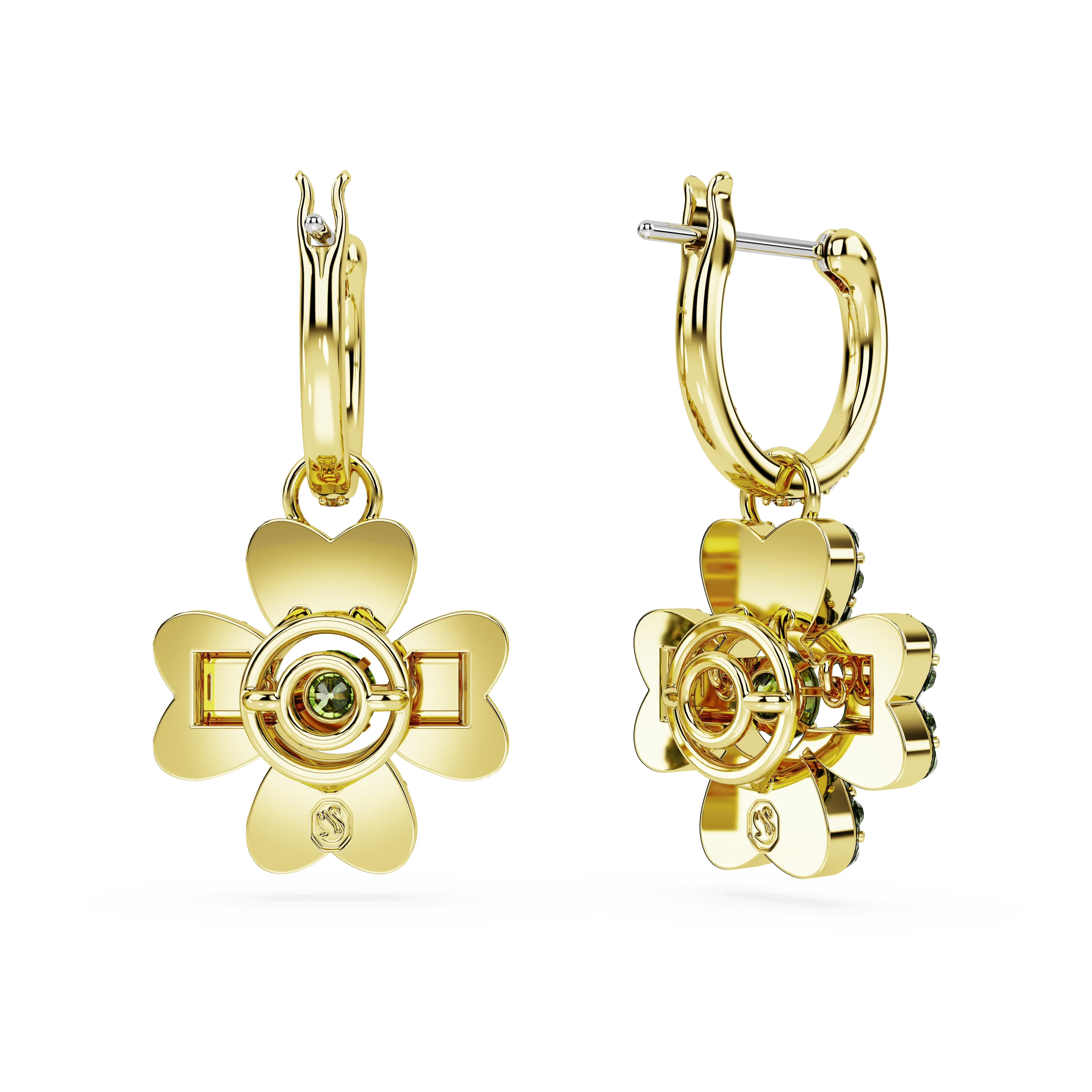 idyllia-drop-earrings-clover-green-gold-tone-plated-swarovski-5670664-4.webp