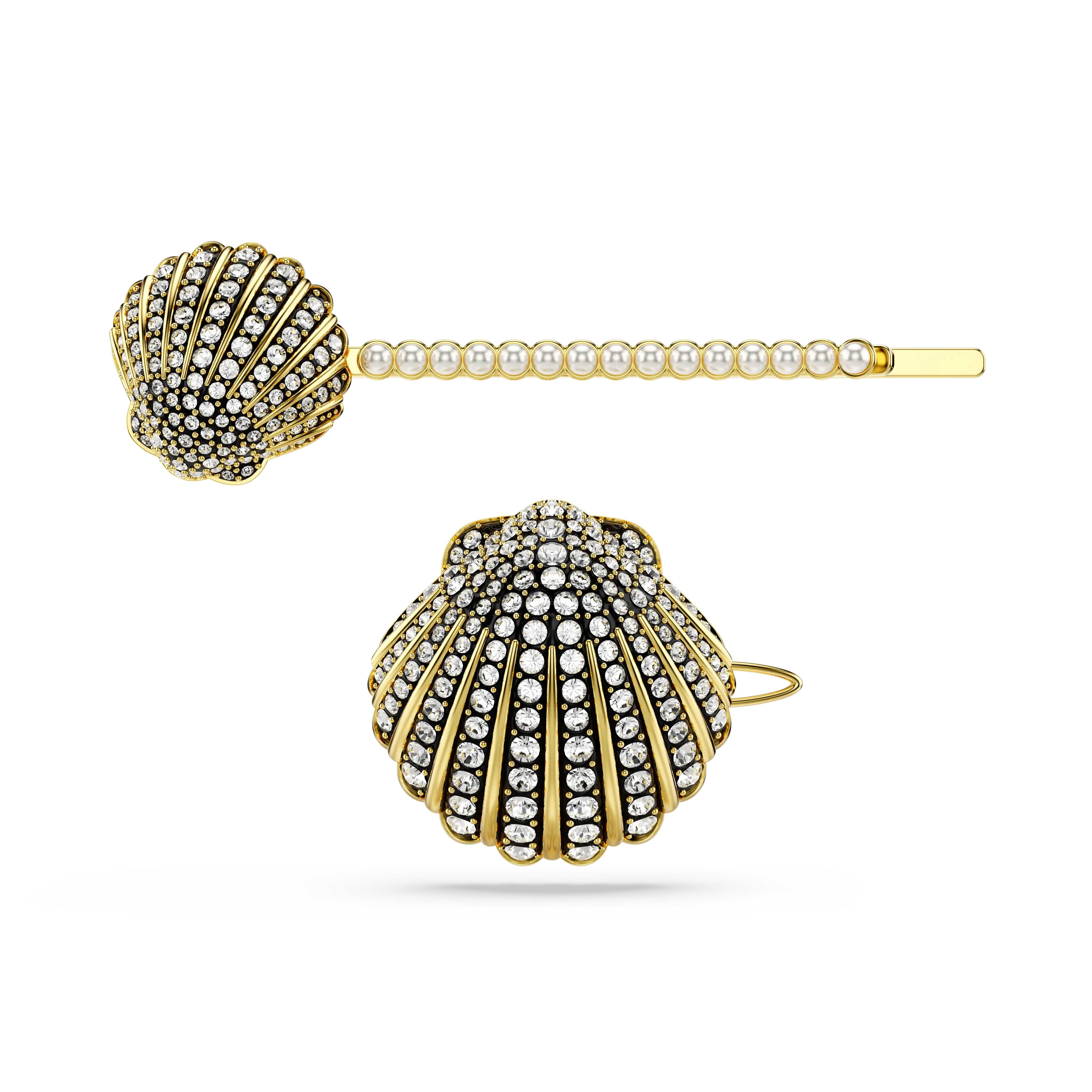 Idyllia hair pin Set (2)/Shell/White/Mixed metal finish