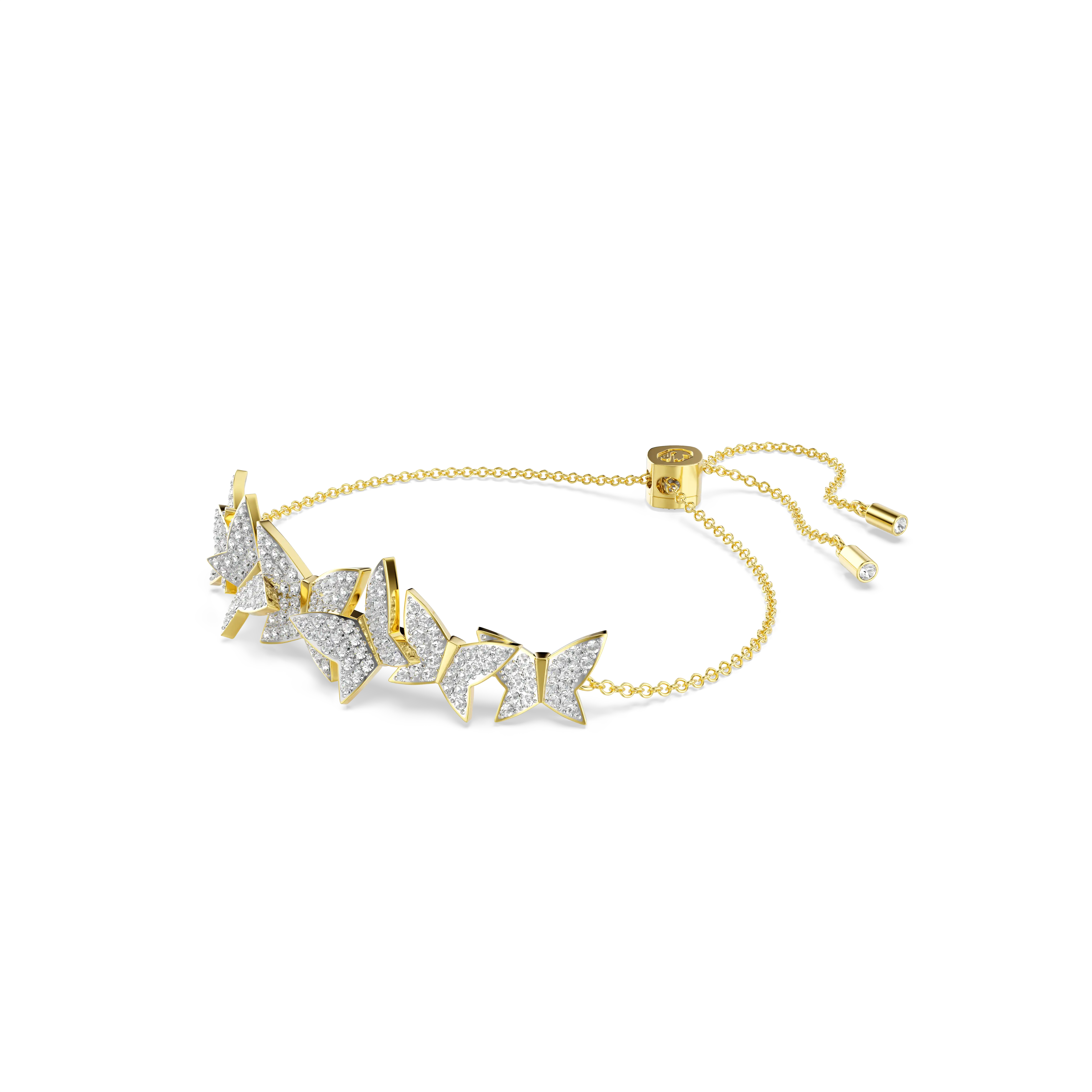 Idyllia Lilia bracelet Butterfly/White/Gold-tone plated