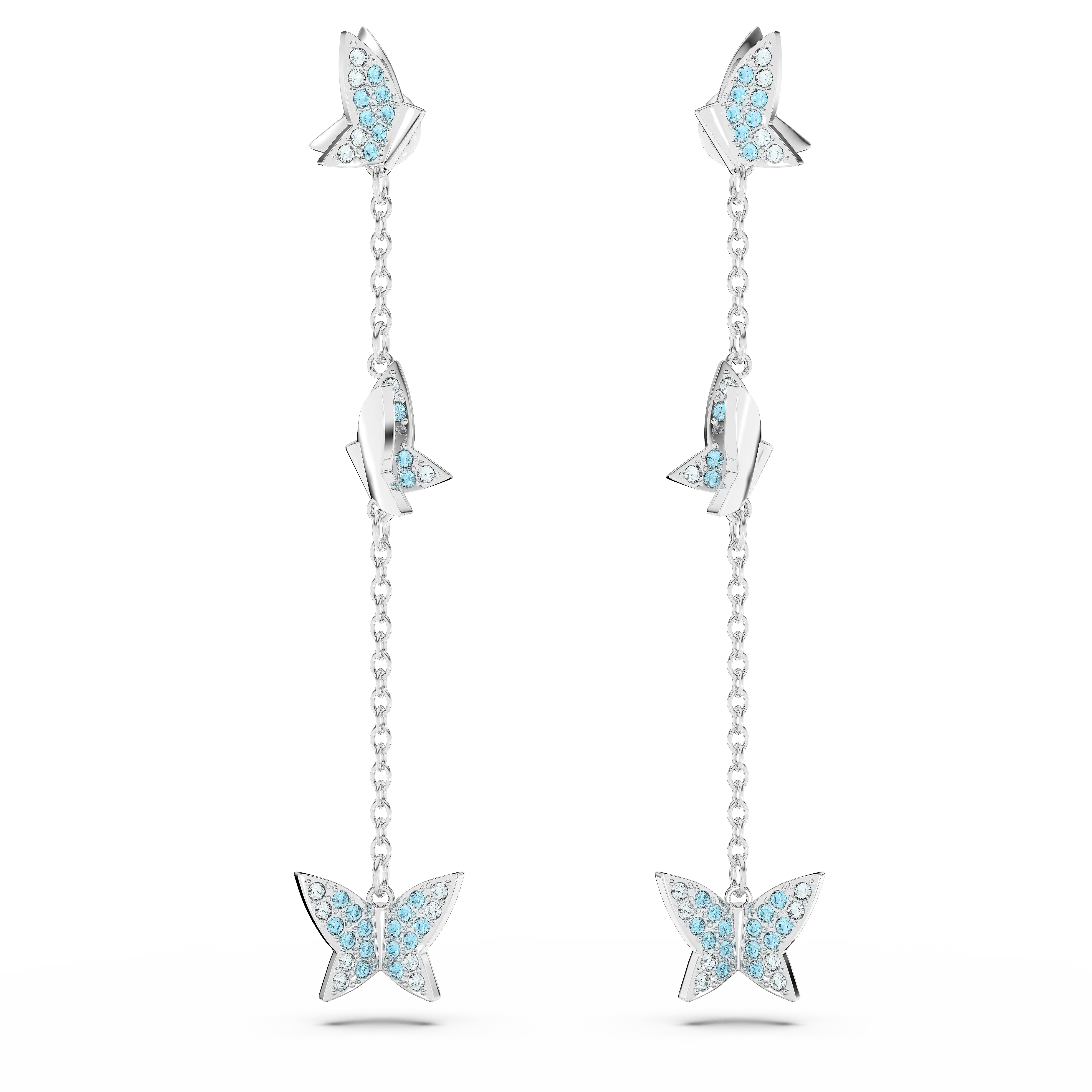 Idyllia Lilia drop earrings Butterfly/Blue/Rhodium plated