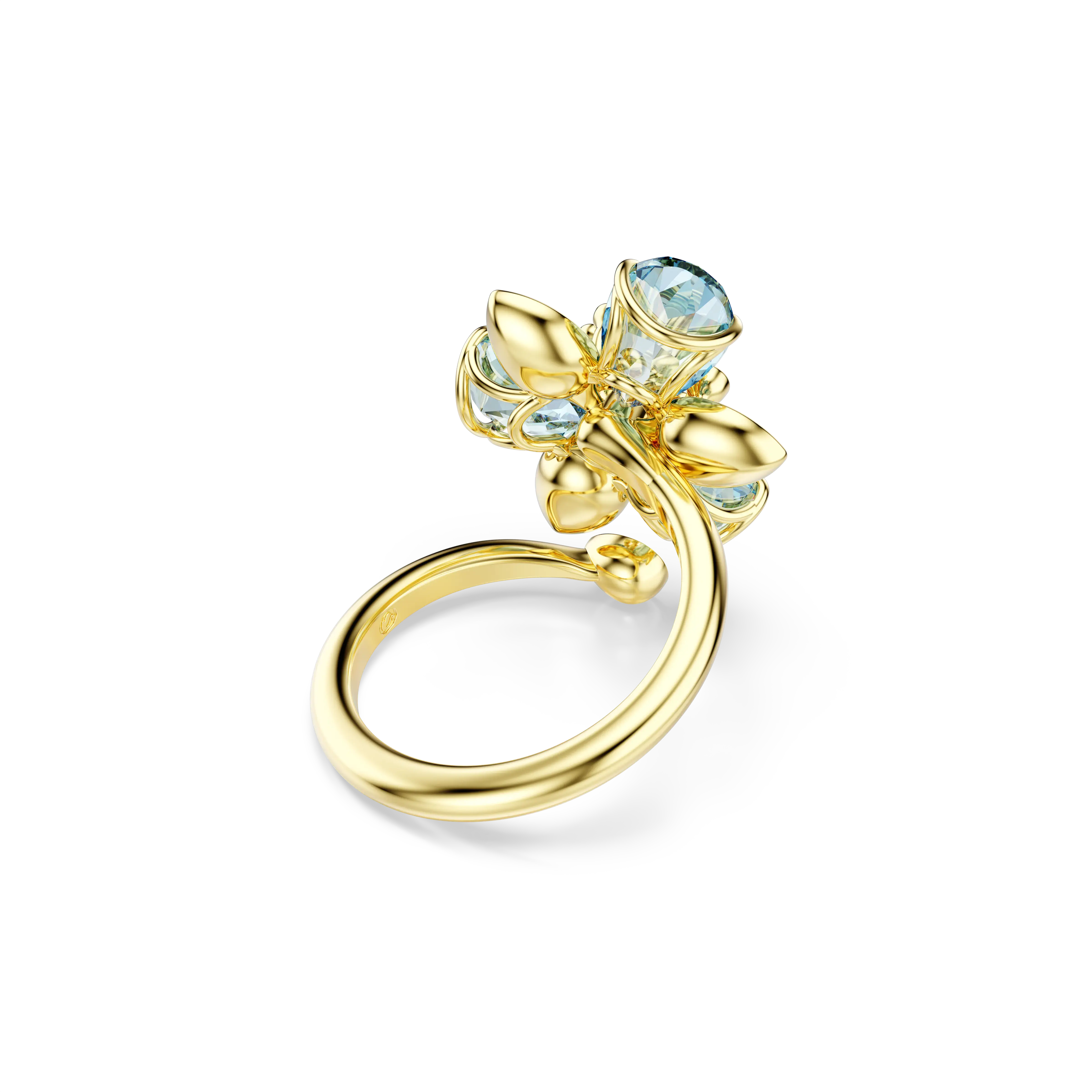 idyllia-open-ring-mixed-cuts-flower-blue-gold-tone-plated-swarovski-5709031-4.webp