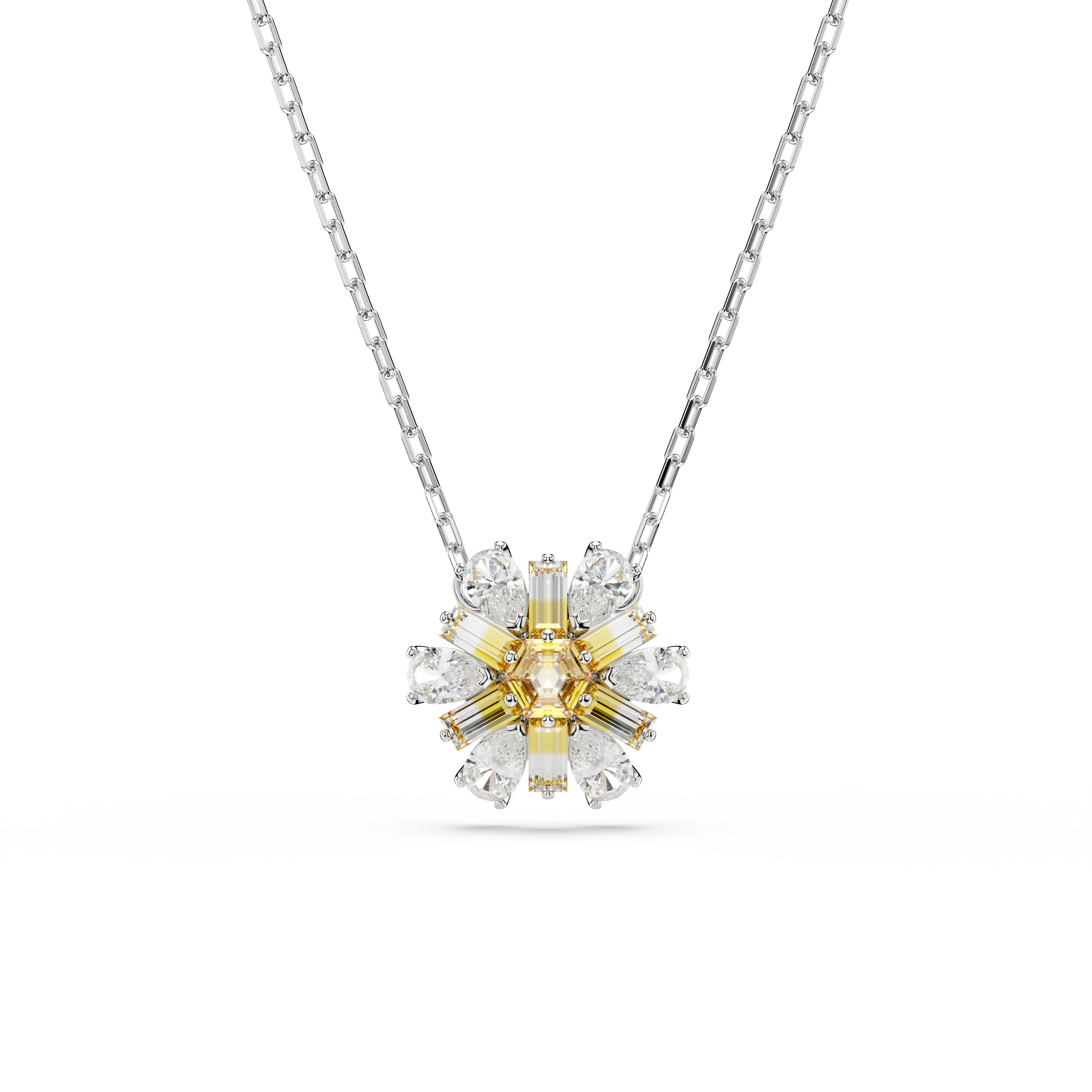 Idyllia pendant Flower/Yellow/Rhodium plated
