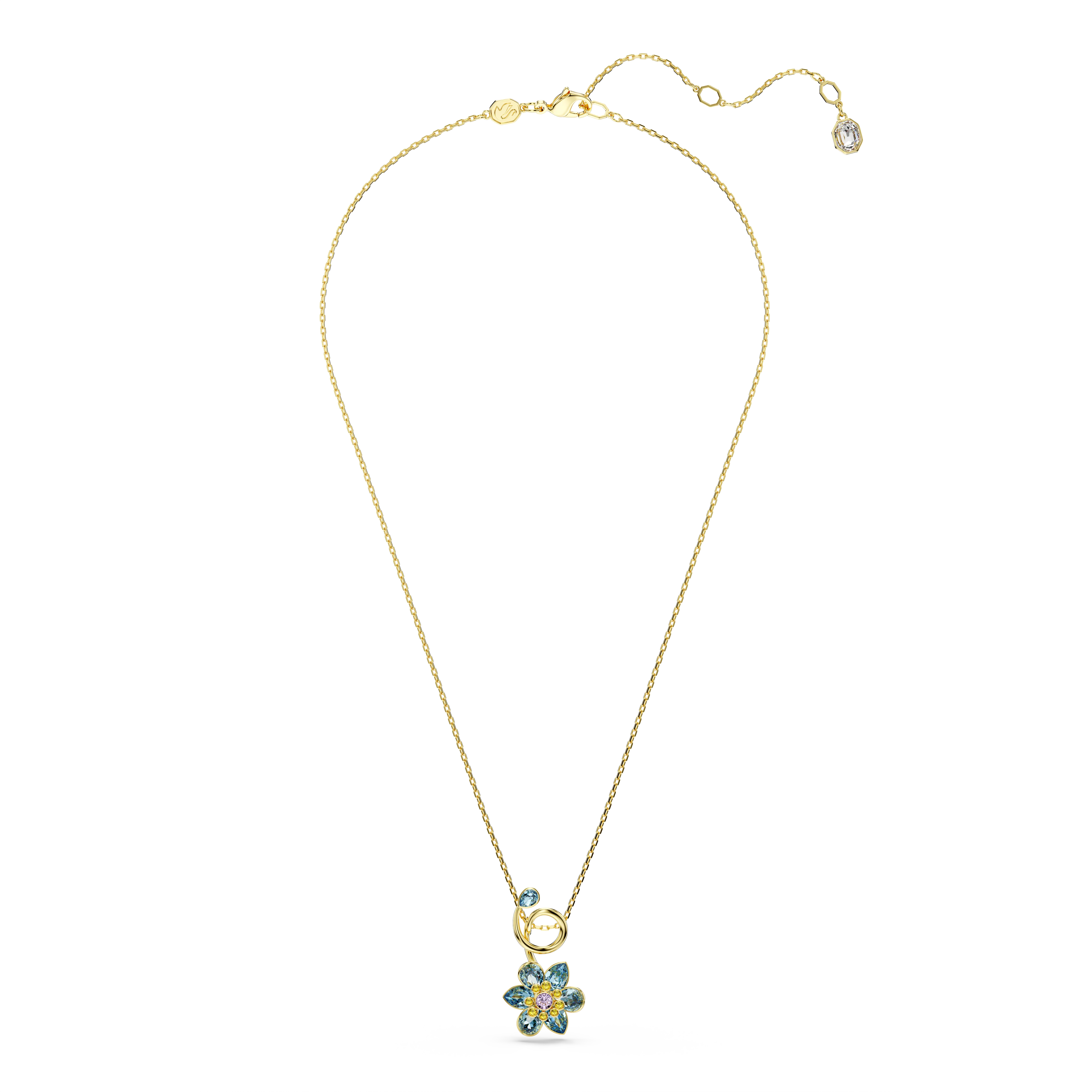 idyllia-pendant-mixed-cuts-flower-blue-gold-tone-plated-swarovski-5709029-2.webp