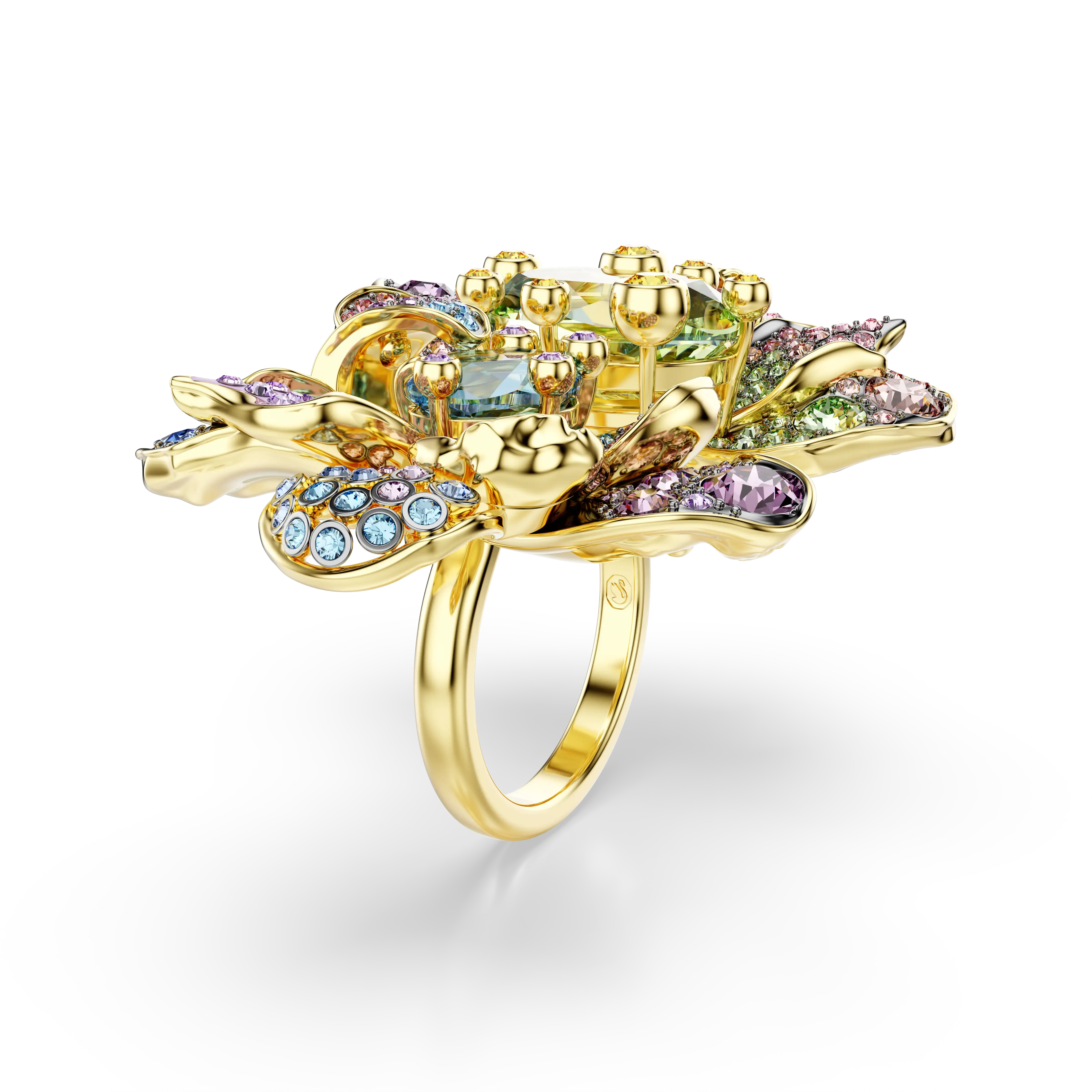idyllia-ring-mixed-cuts-pavC3A9-flower-multicolored-gold-tone-plated-swarovski-5713612-1.webp