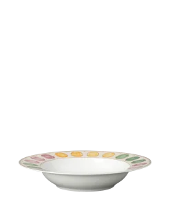 Idyllia soup plate Porcelain/Crystal print motif/Gemstone/Multicolored