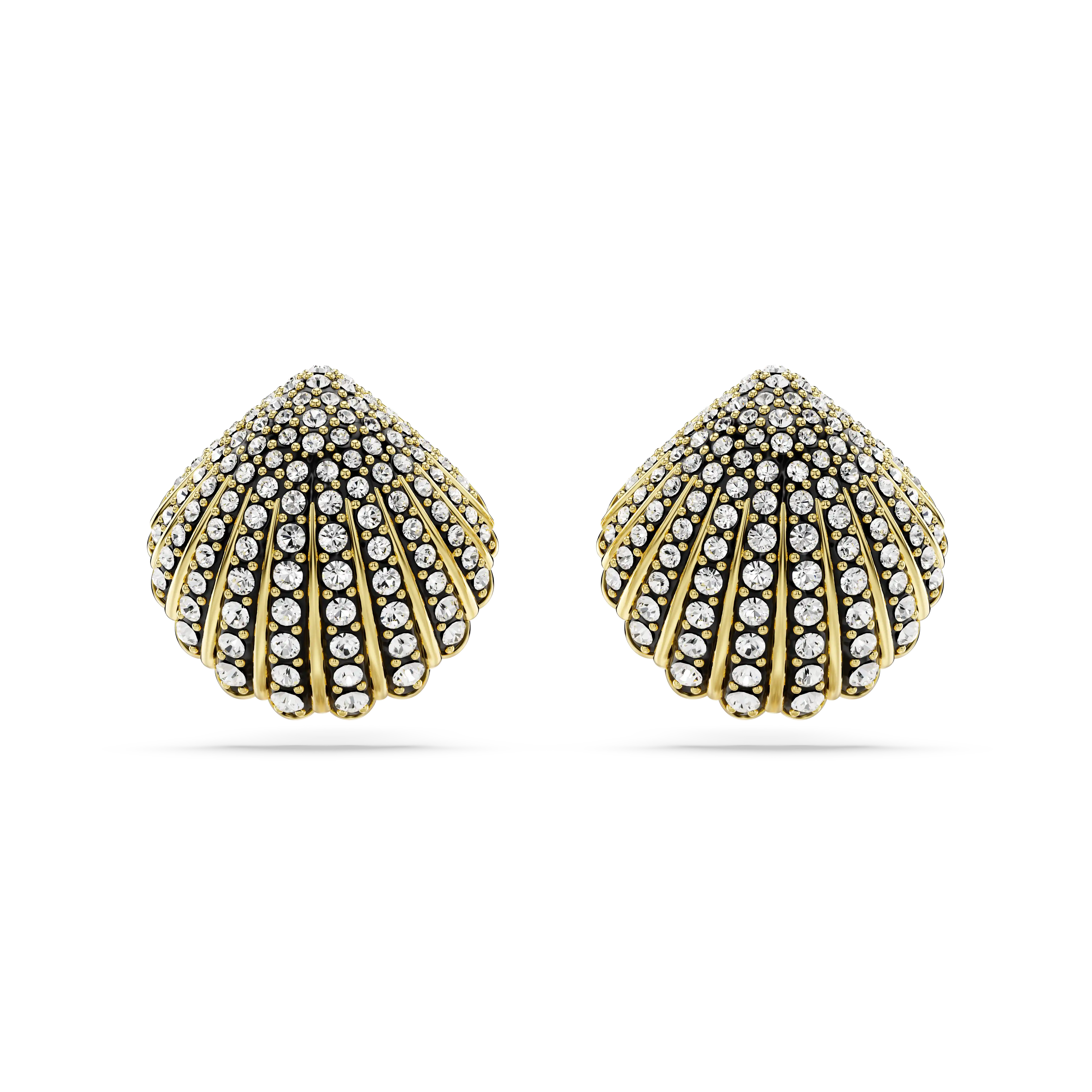 Idyllia stud earrings Shell/White/Gold-tone plated