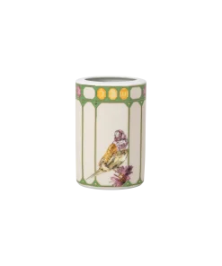 Idyllia vase Porcelain/Crystal print motif/Cockatoo/Small/Multicolored