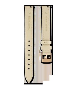 Watch strap 12 mm (0.47") width/Leather/Beige/Rose gold-tone finish
