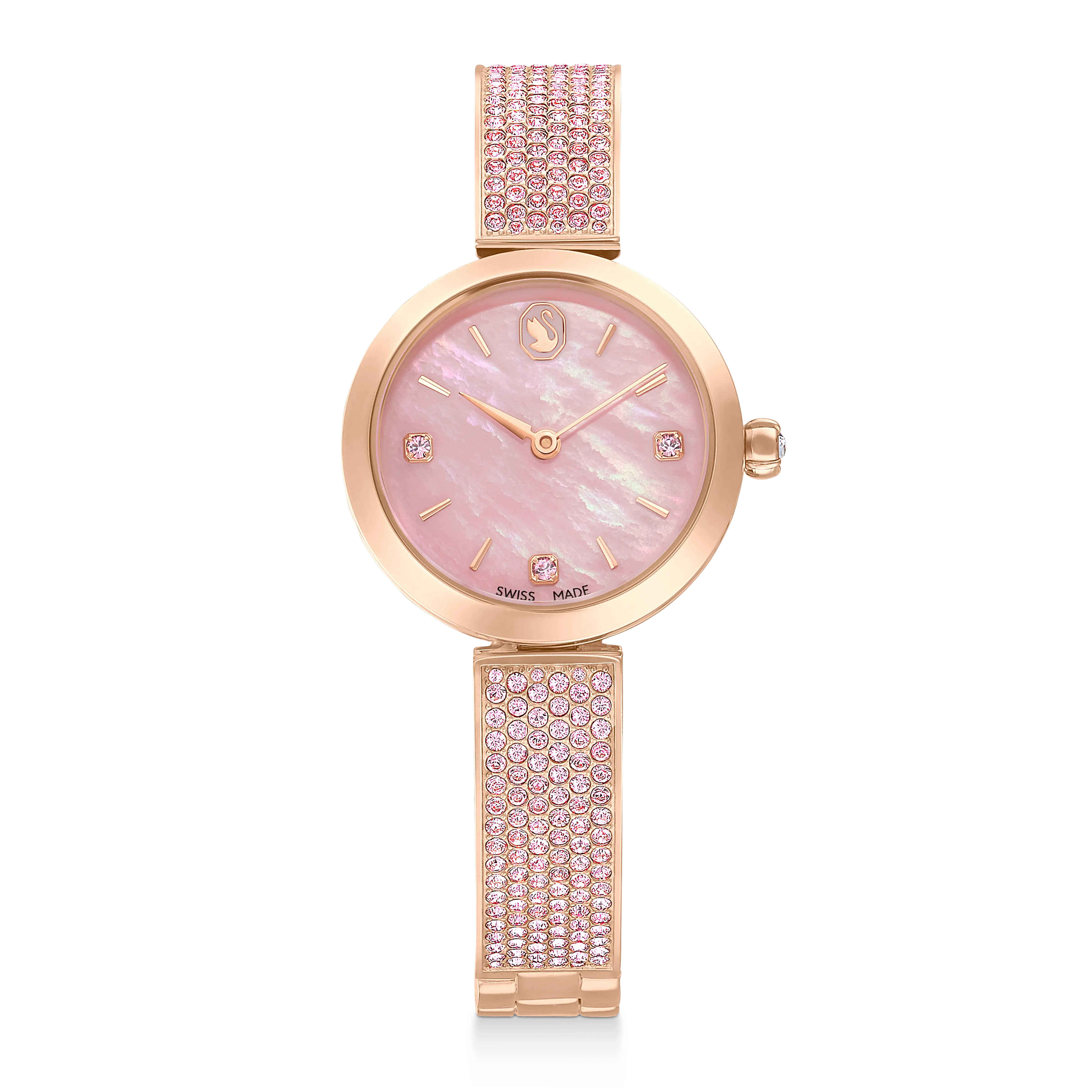 Illumina watch Swiss Made/Crystal bracelet/Pink/Rose gold-tone finish