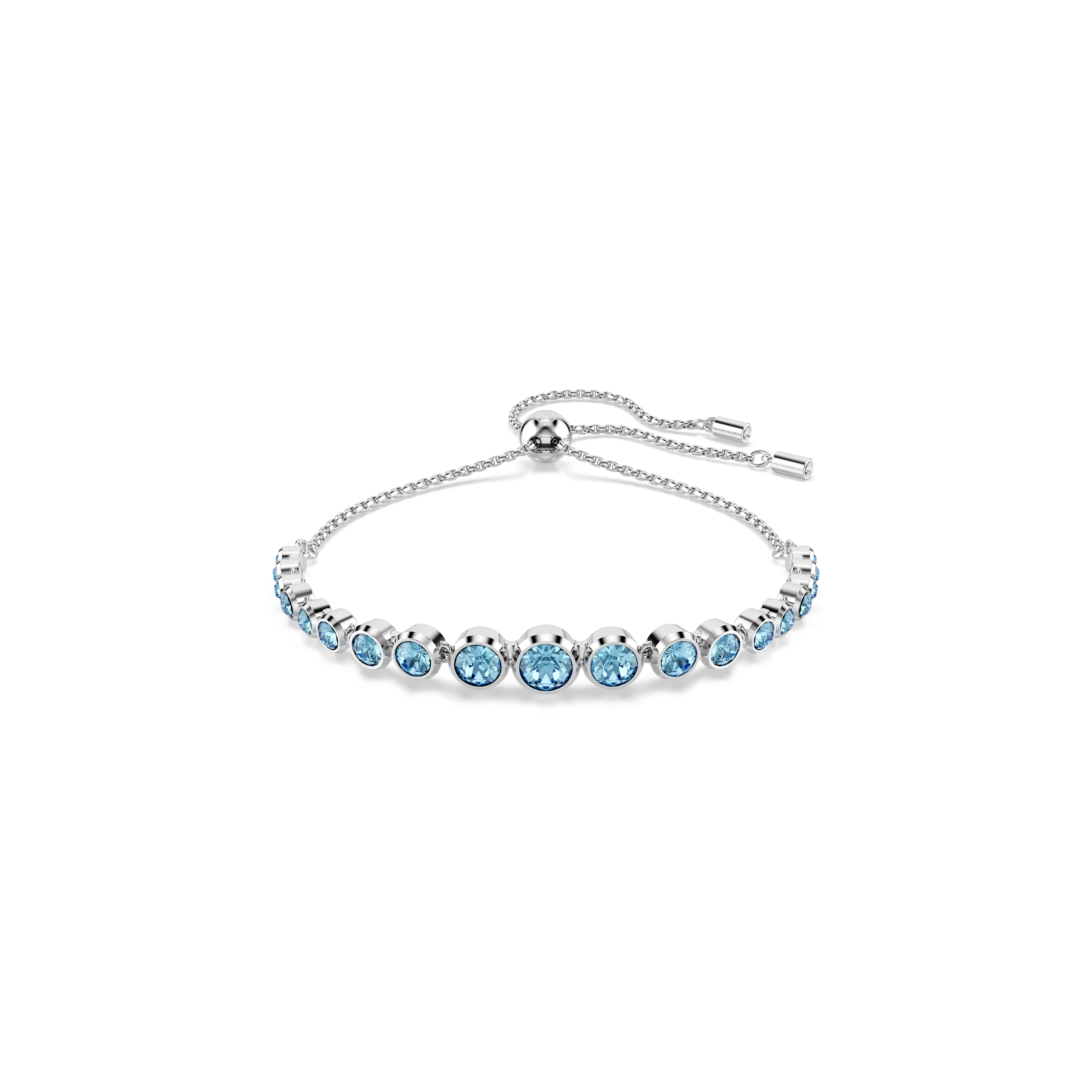 Imber Tennis bracelet Mixed round cuts/Blue/Rhodium plated