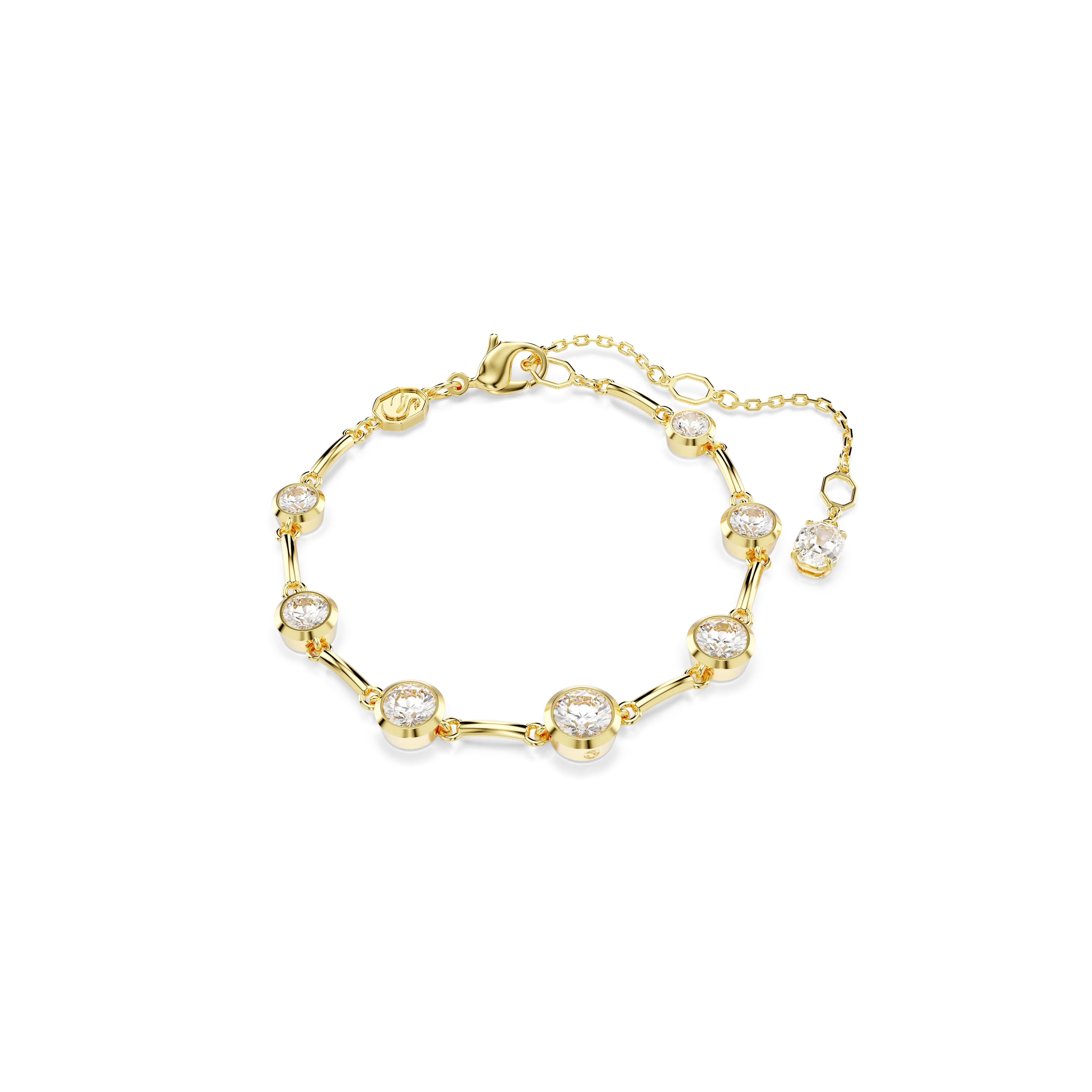 Imber Tennis bracelet Mixed round cuts/White/Gold-tone plated
