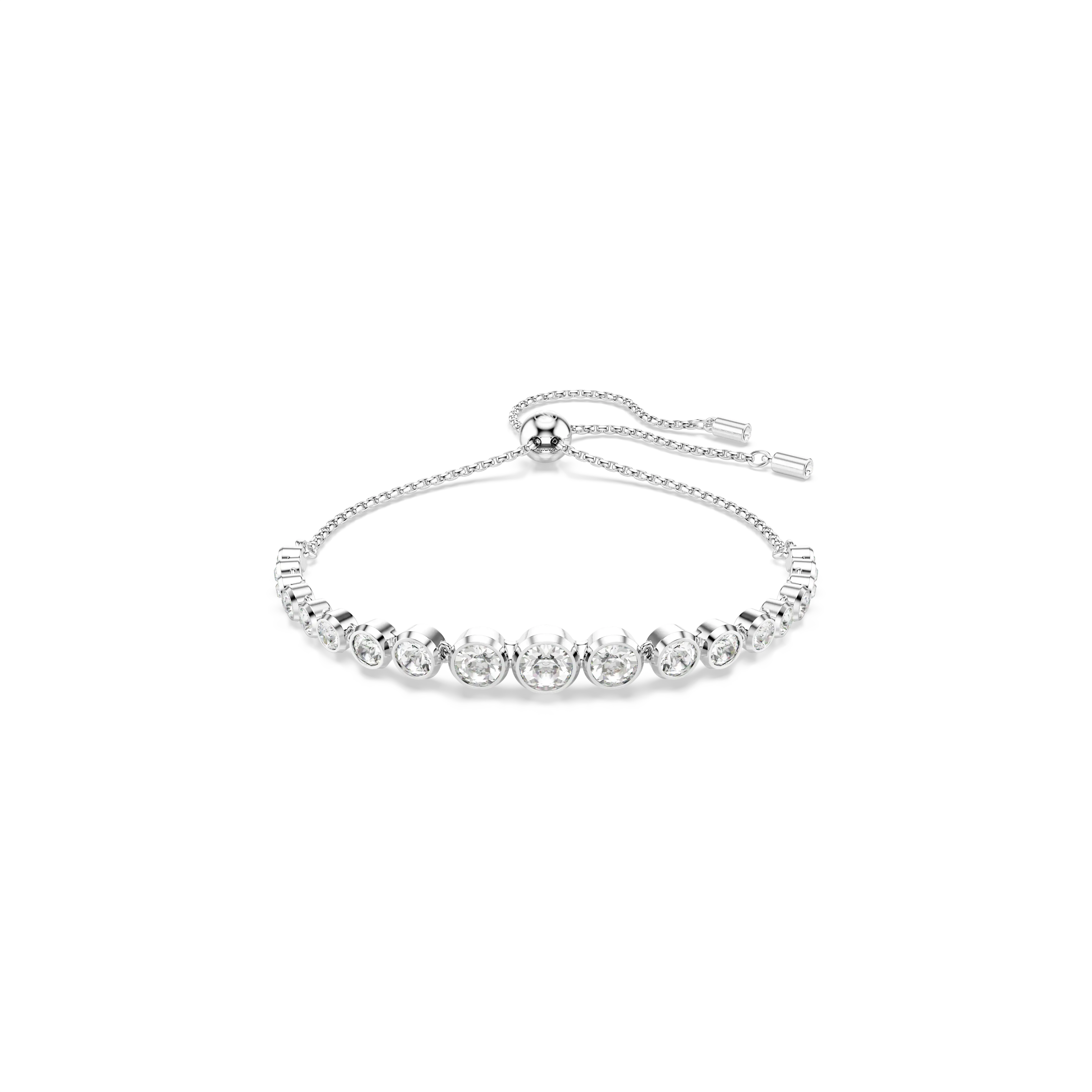Imber Tennis bracelet Mixed round cuts/White/Rhodium plated