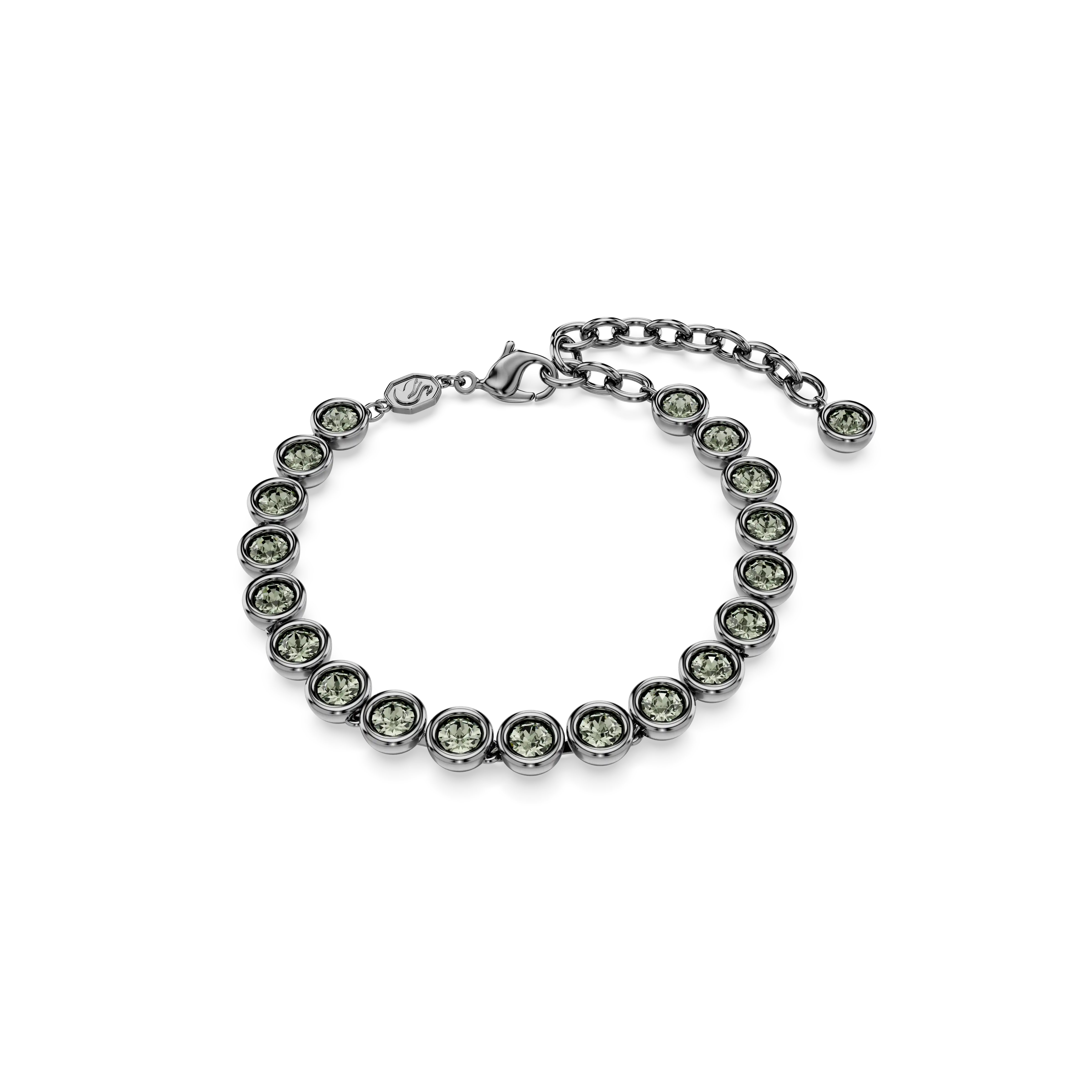 Imber Tennis bracelet Round cut/Black/Ruthenium plated