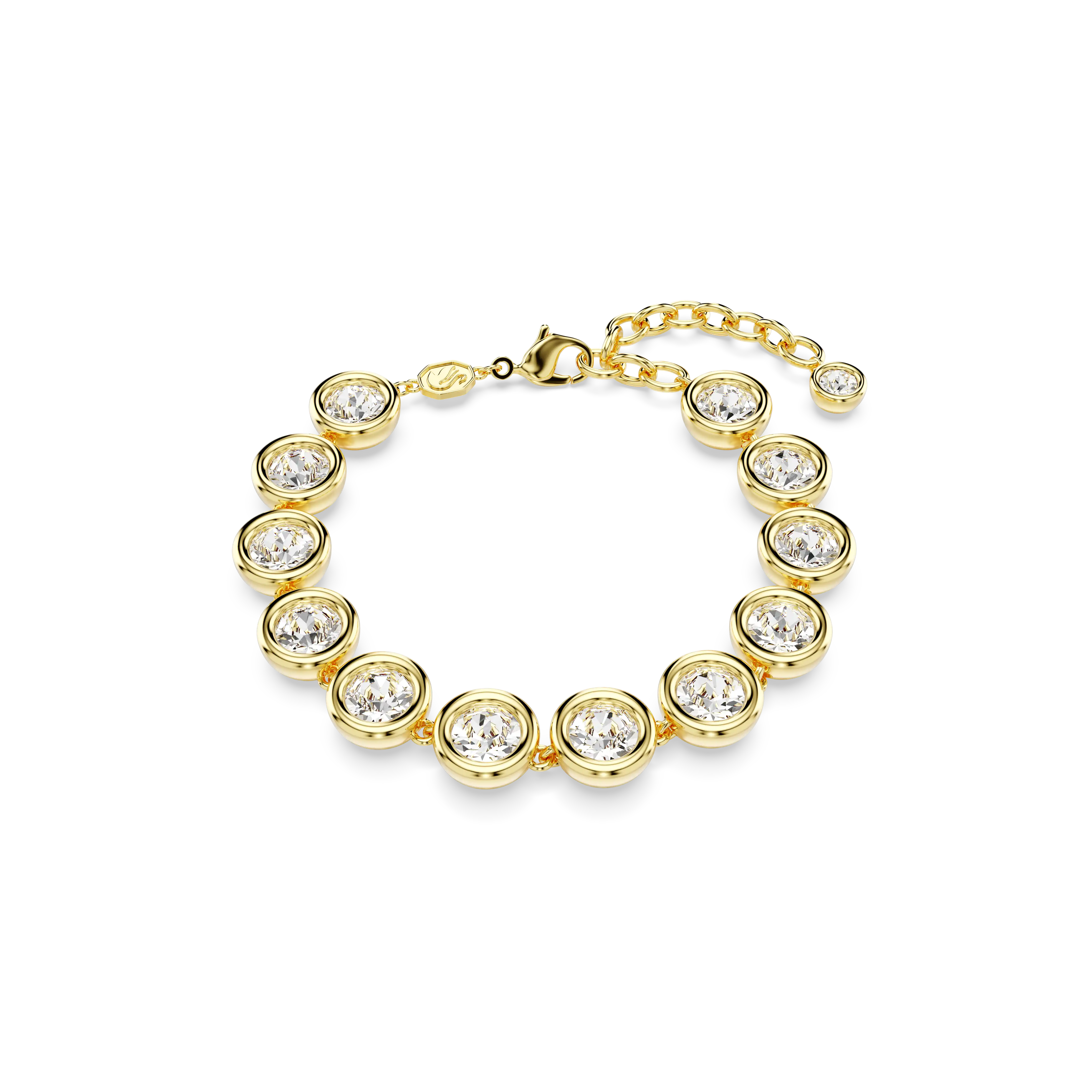 Imber Tennis bracelet Round cut/White/Gold-tone plated
