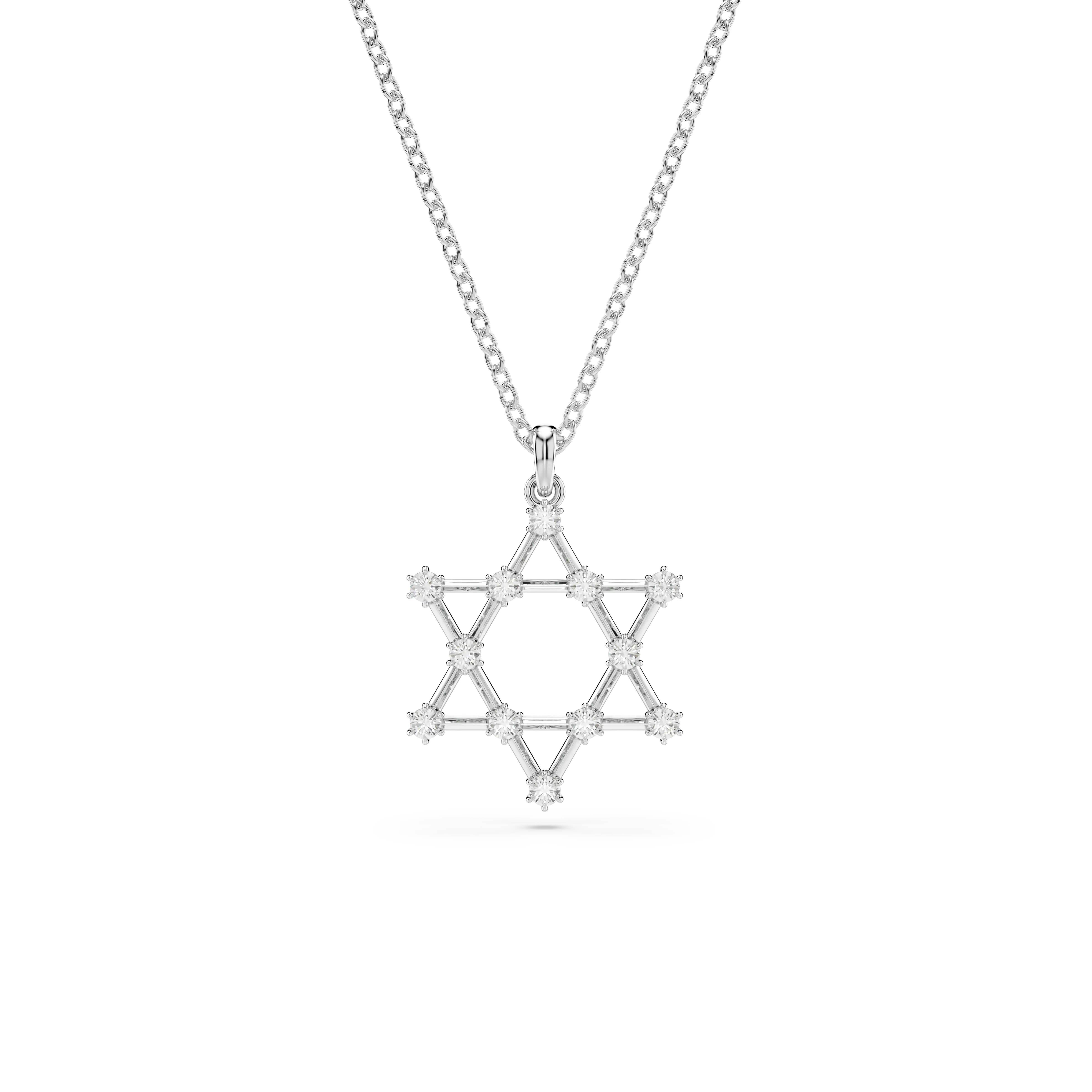 Insigne pendant Round cut/Star/White/Rhodium plated