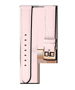 Watch strap 15 mm (0.59") width/Leather with stitching/Pink/Rose gold-tone finish
