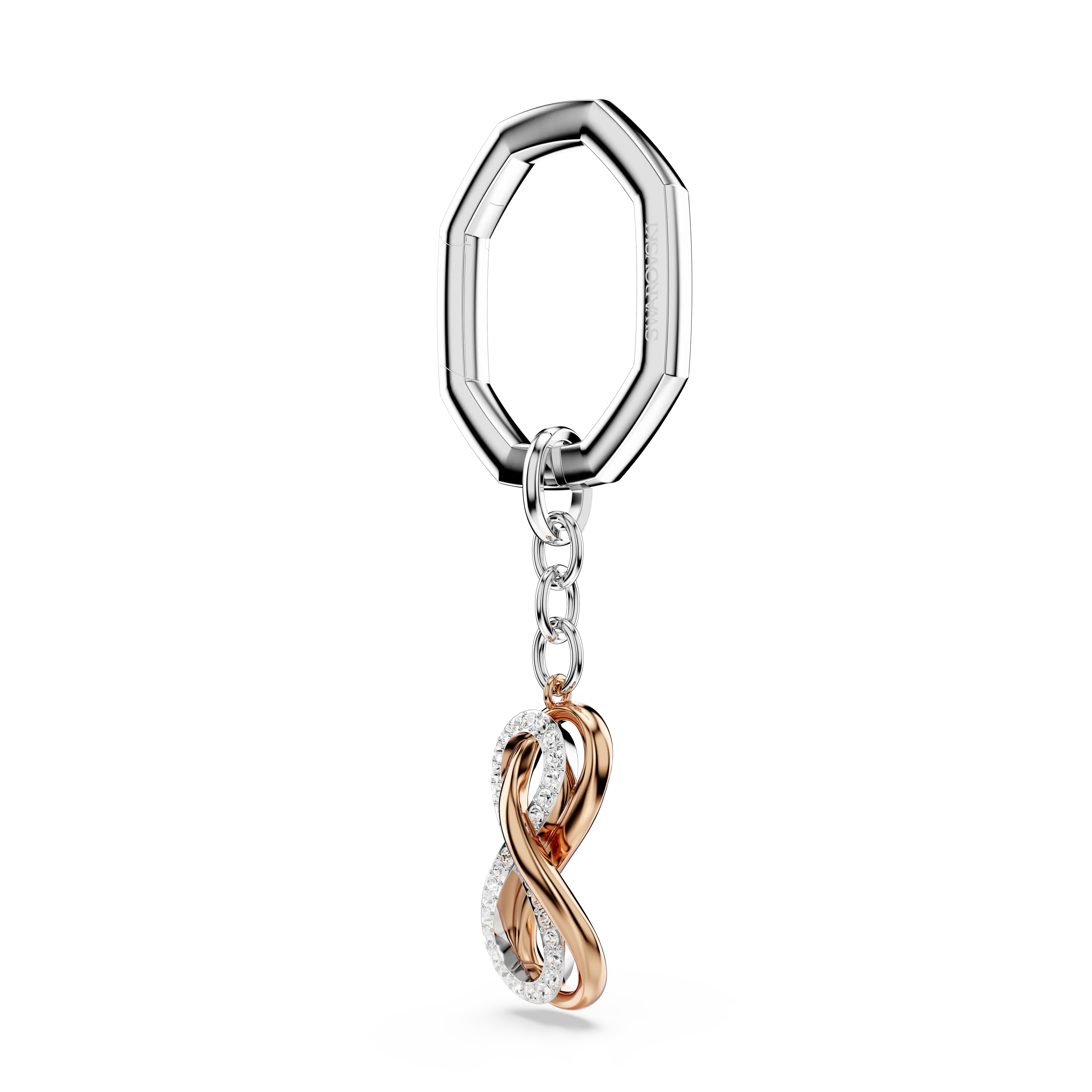 Key ring Infinity/White/Mixed metal finish