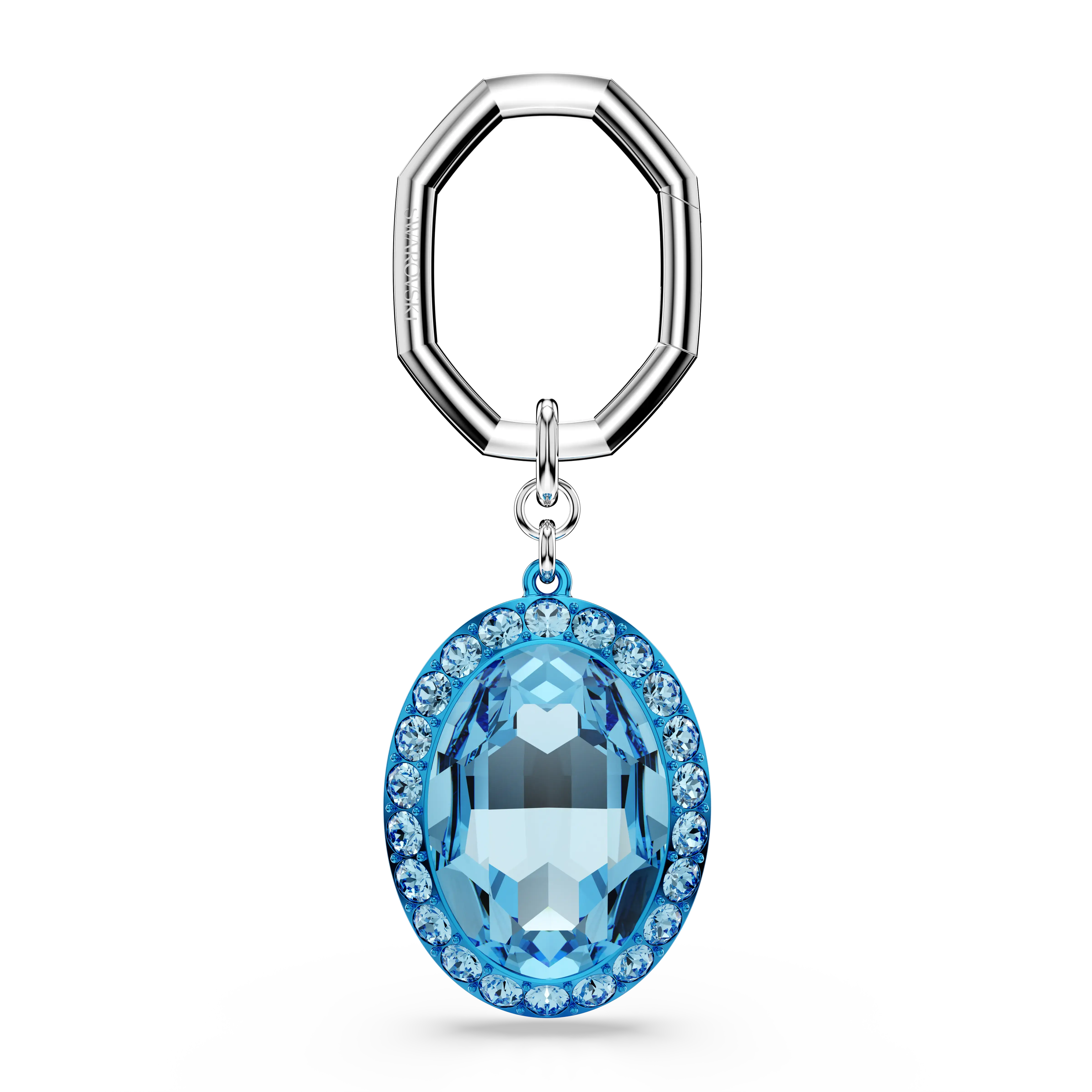 Key ring Oval cut/Blue/Mixed metal finish