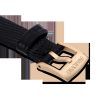 Watch strap 13 mm (0.51") width/Leather/Black/Rose gold-tone finish