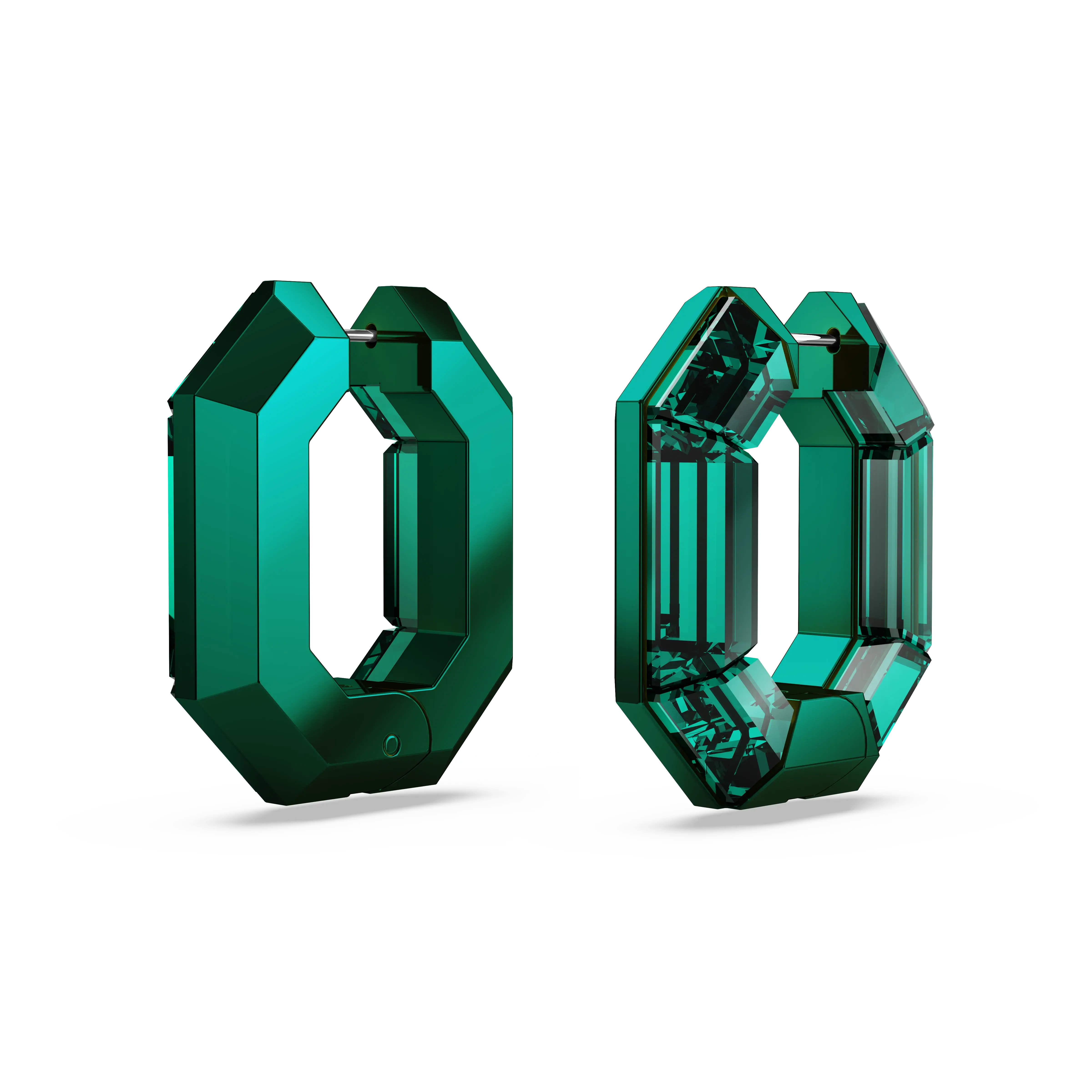 lucent-hoop-earrings-octagon-shape-small-green-swarovski-5680786-3.webp