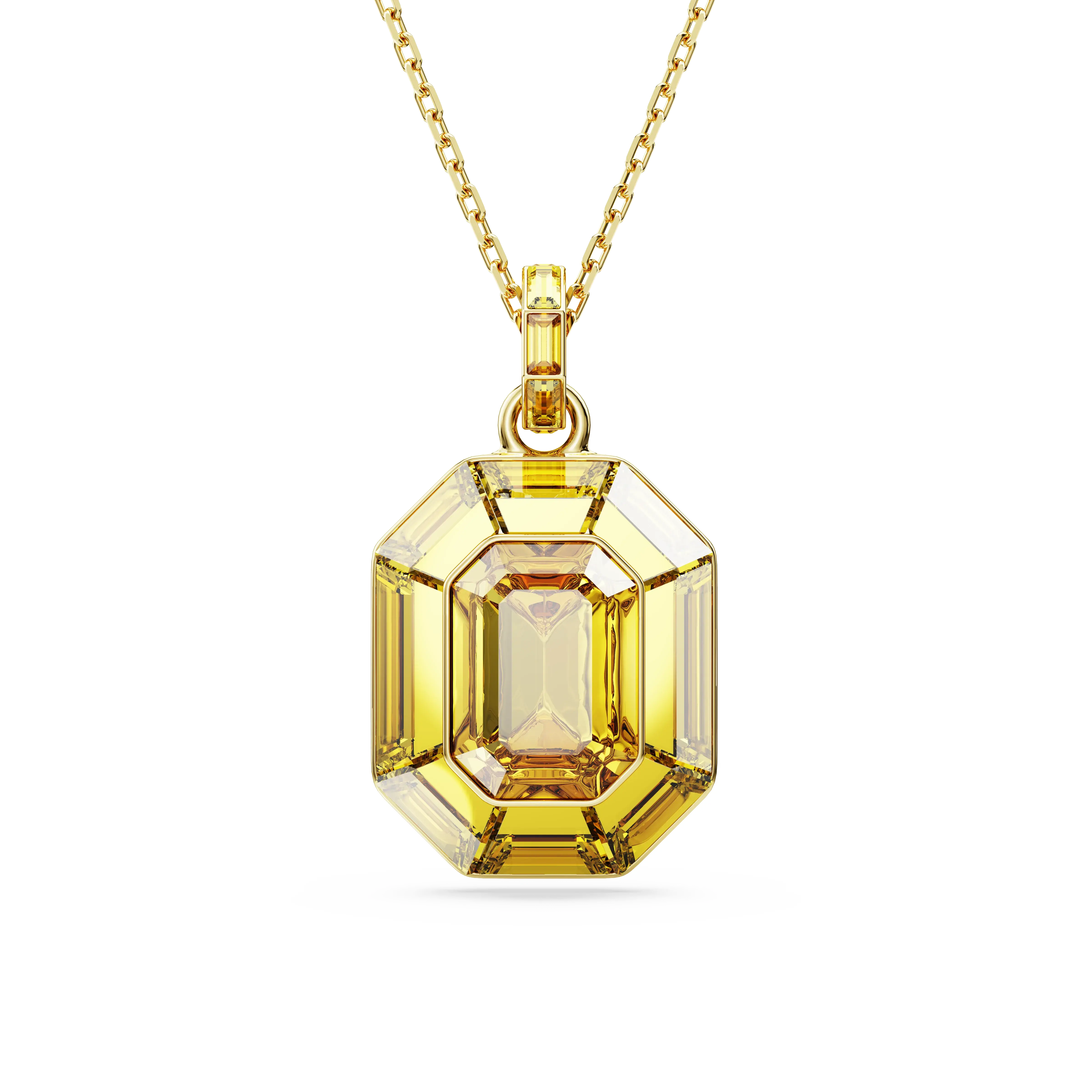 Lucent pendant Octagon shape/Yellow/Gold-tone plated