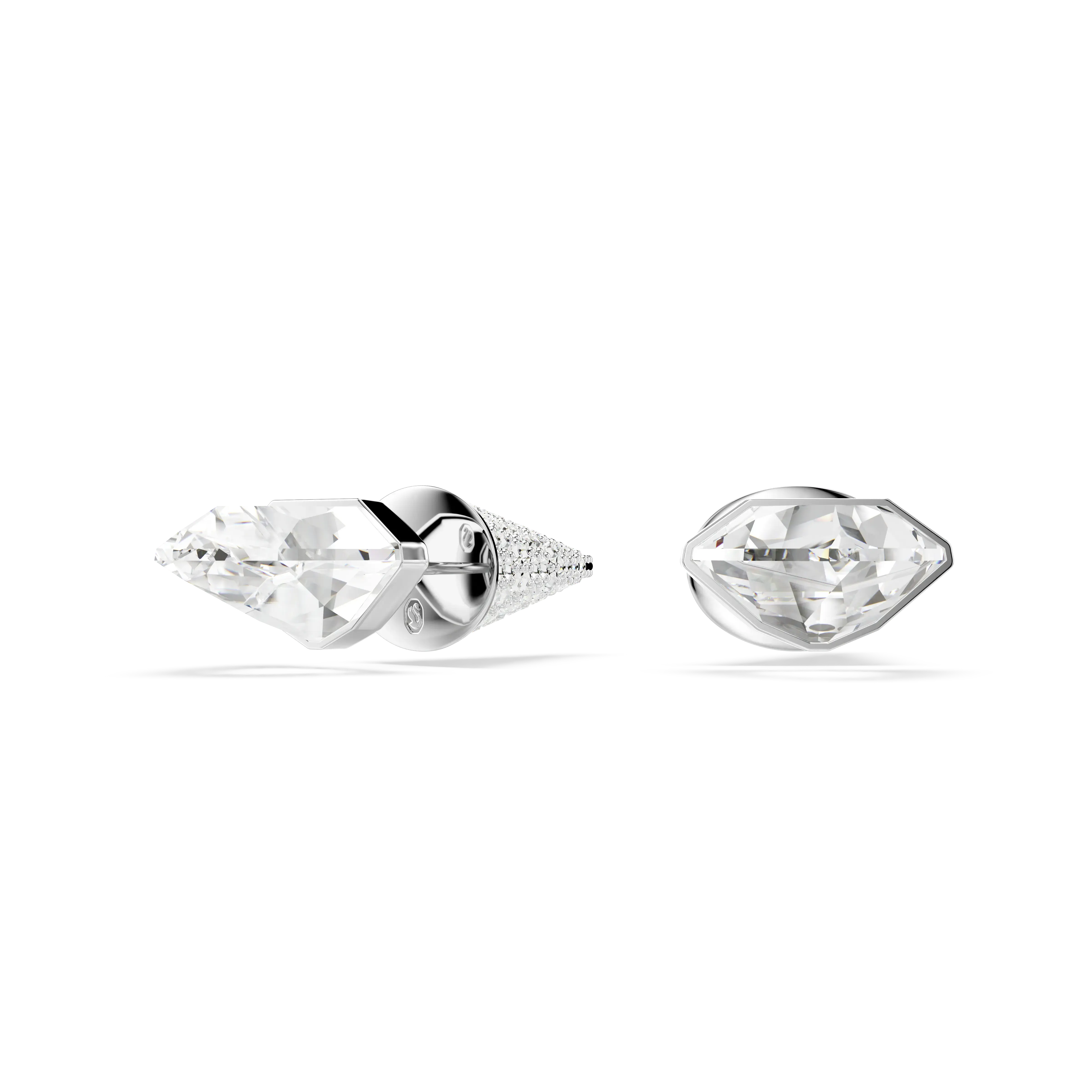 Lucent stud earrings Pavé/Spike/White/Rhodium plated