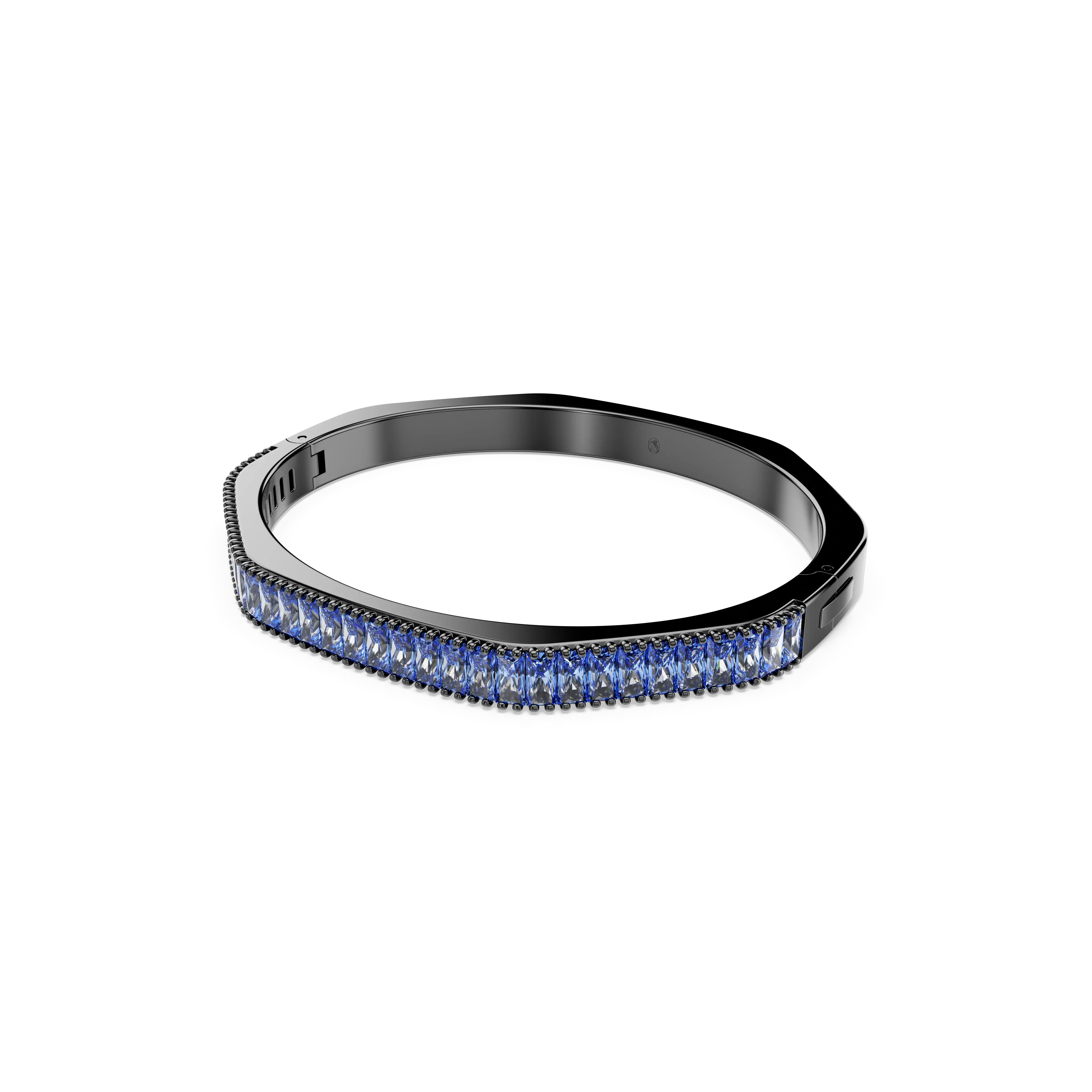 matrix-bangle-baguette-cut-octagon-shape-blue-ruthenium-plated-swarovski-5705776-2.webp