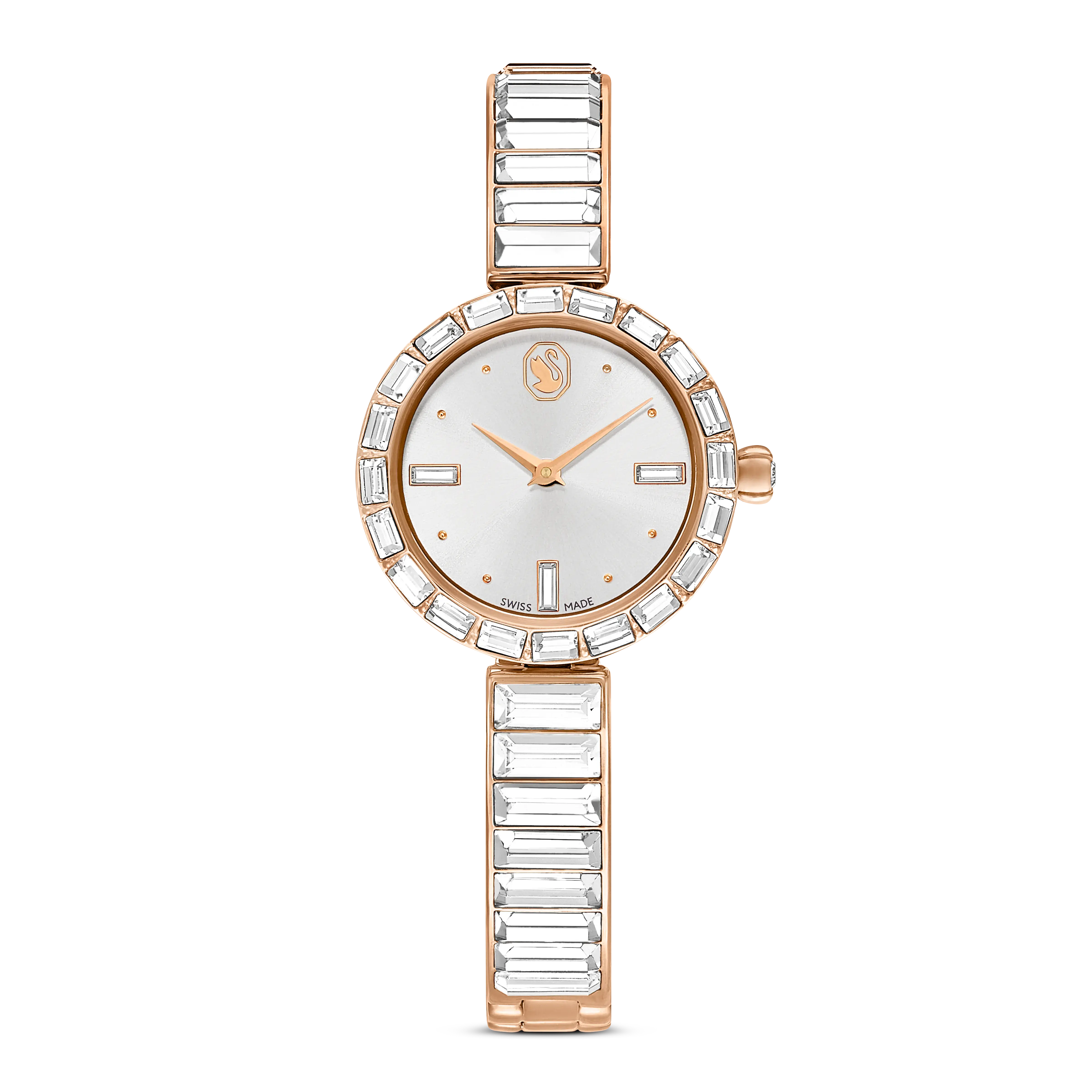 Matrix Bangle watch Swiss Made/Crystal bracelet/White/Rose gold-tone finish