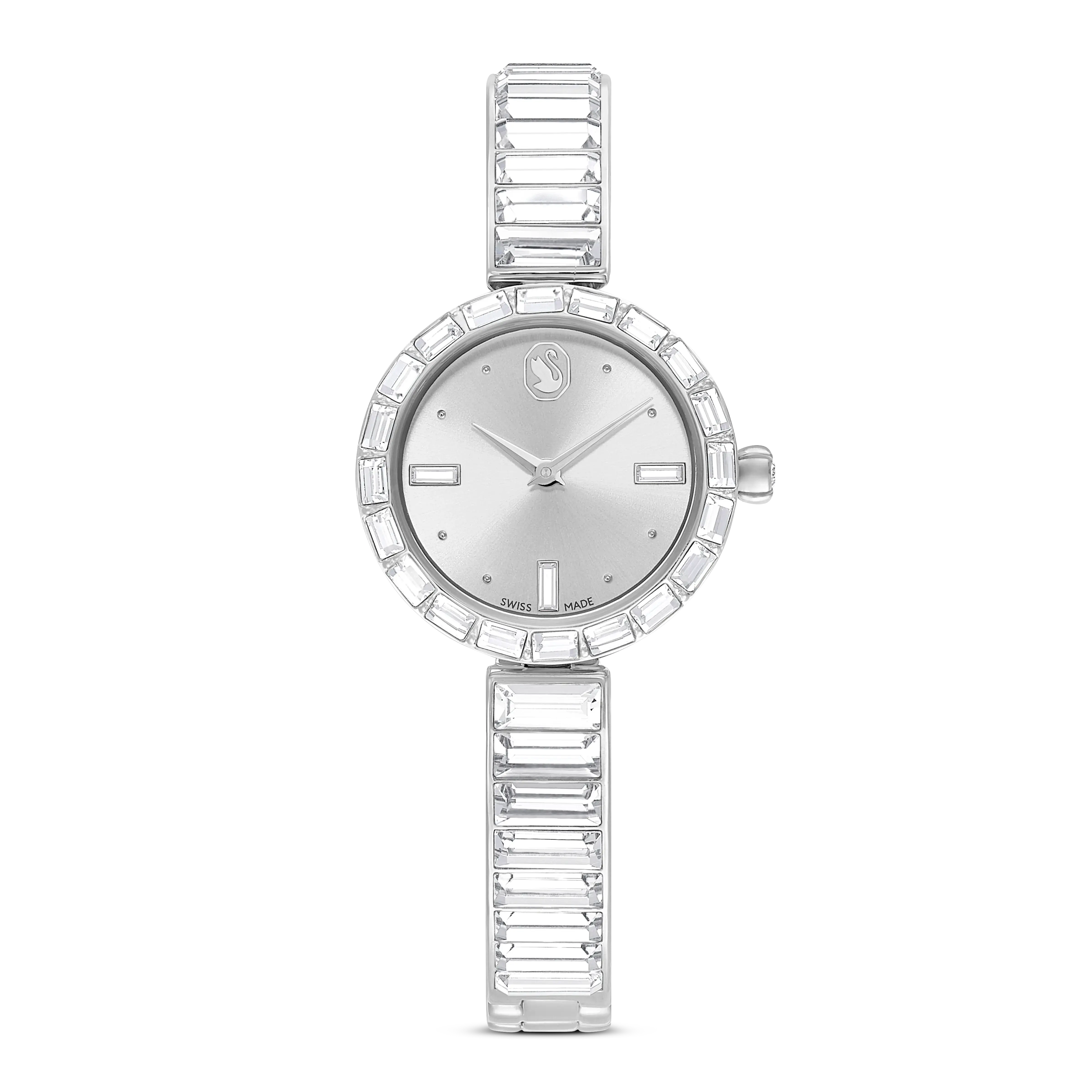 Matrix Bangle watch Swiss Made/Crystal bracelet/White/Stainless Steel
