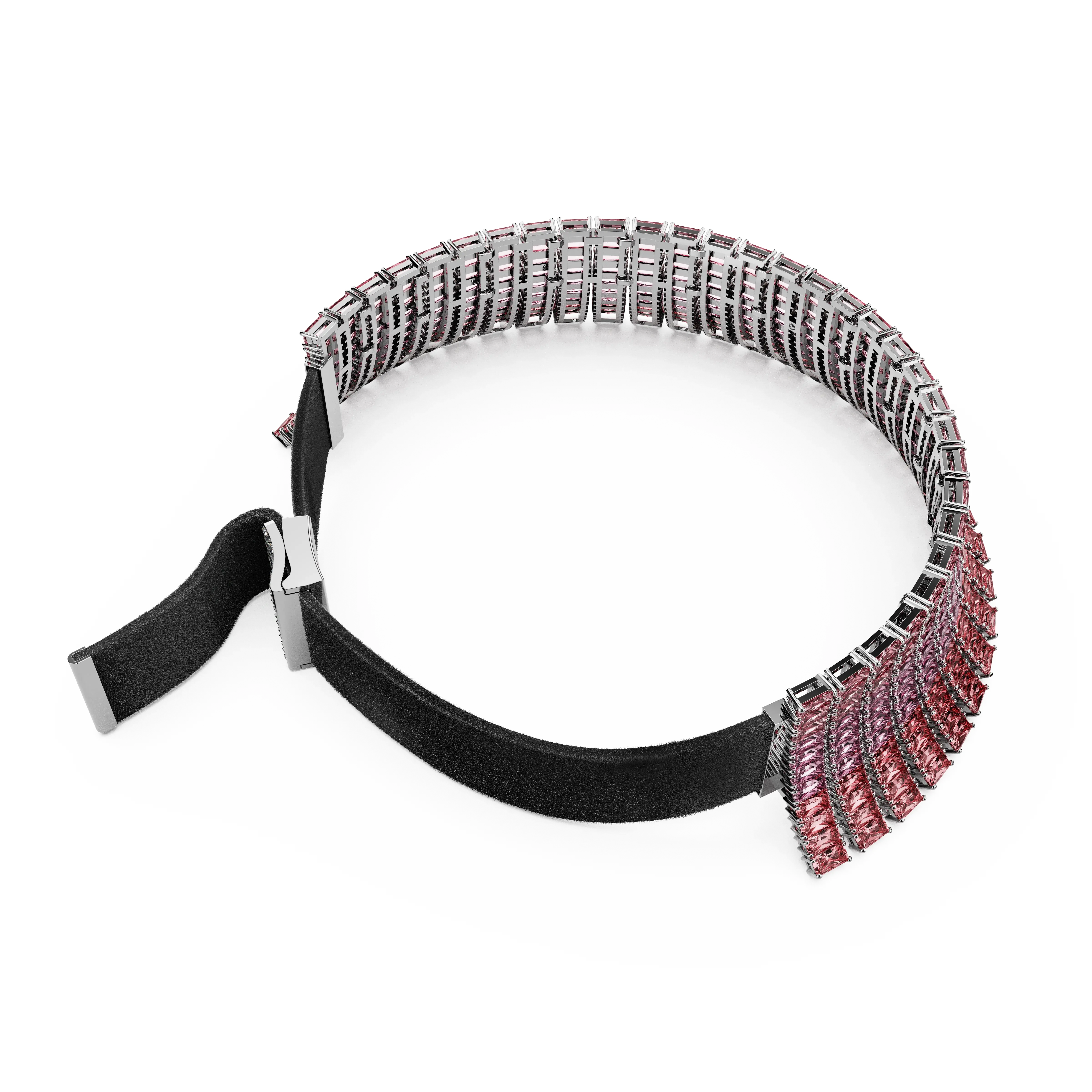 matrix-choker-baguette-cut-pink-rhodium-plated-swarovski-5705800-4.webp